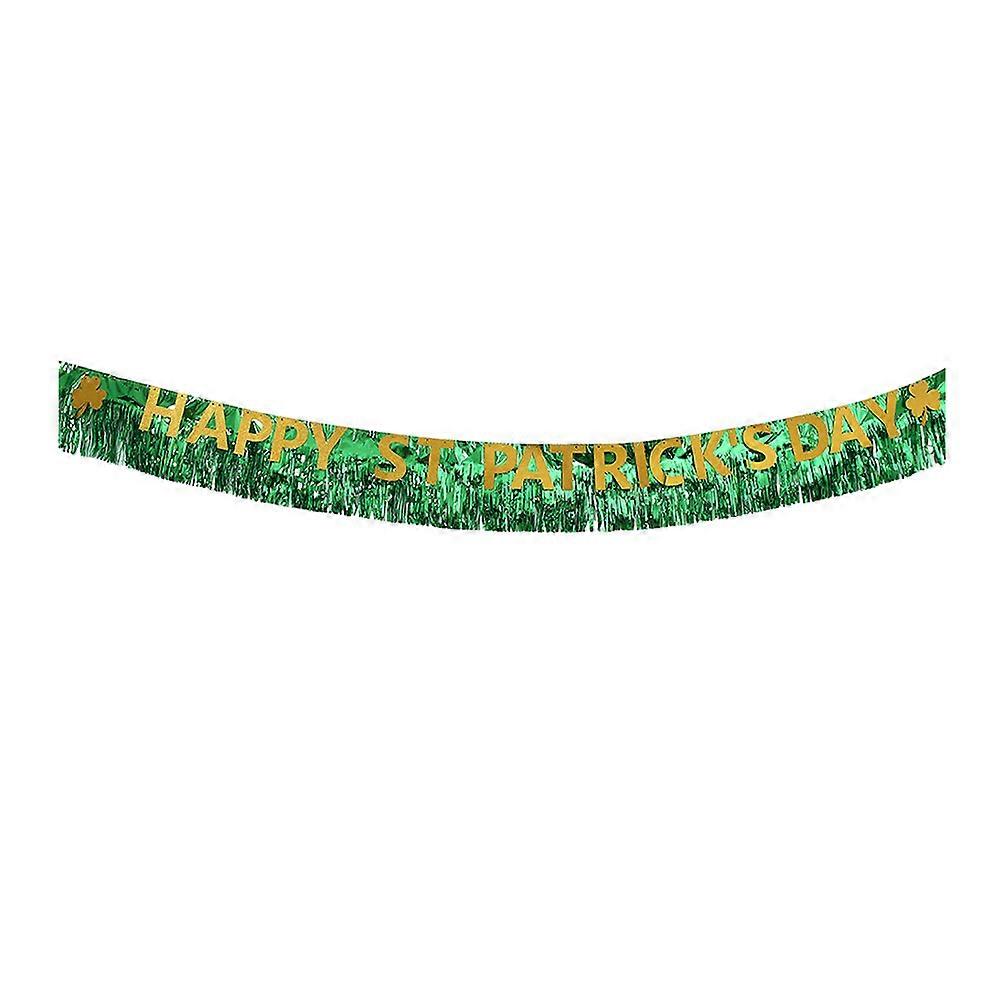Party Garland Decoration Shamrock Clover Garland Banner Patrick S Day Theme Green 300X21X0.1CM Decorative 1Pack