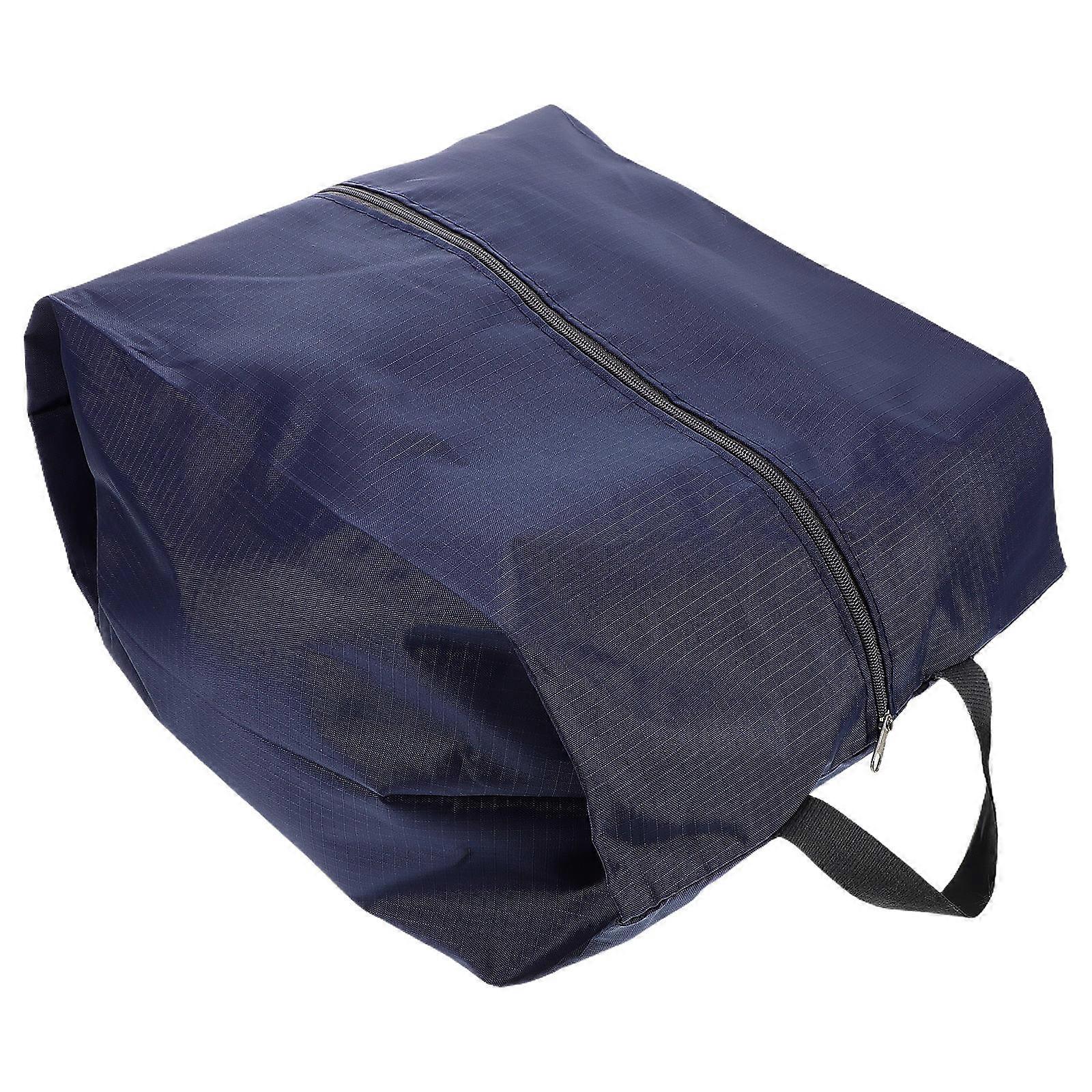 Portable Storage Bag Rectangular Shape For Gym Shoes Prevent Contamination Dark Blue 1Set