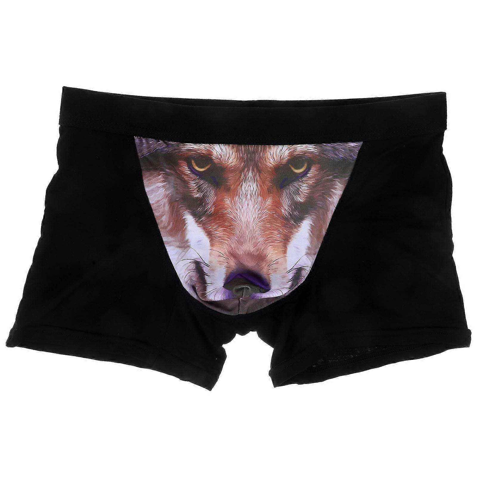 Men Briefs Underwear Modal Comfortable Wearing Square Black L 1Set