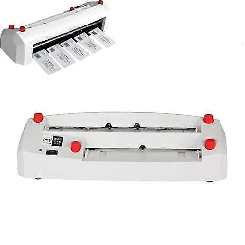 Automatic business card cutter with autosensor and adjustable dual paper feed for efficient card production in printing companies.