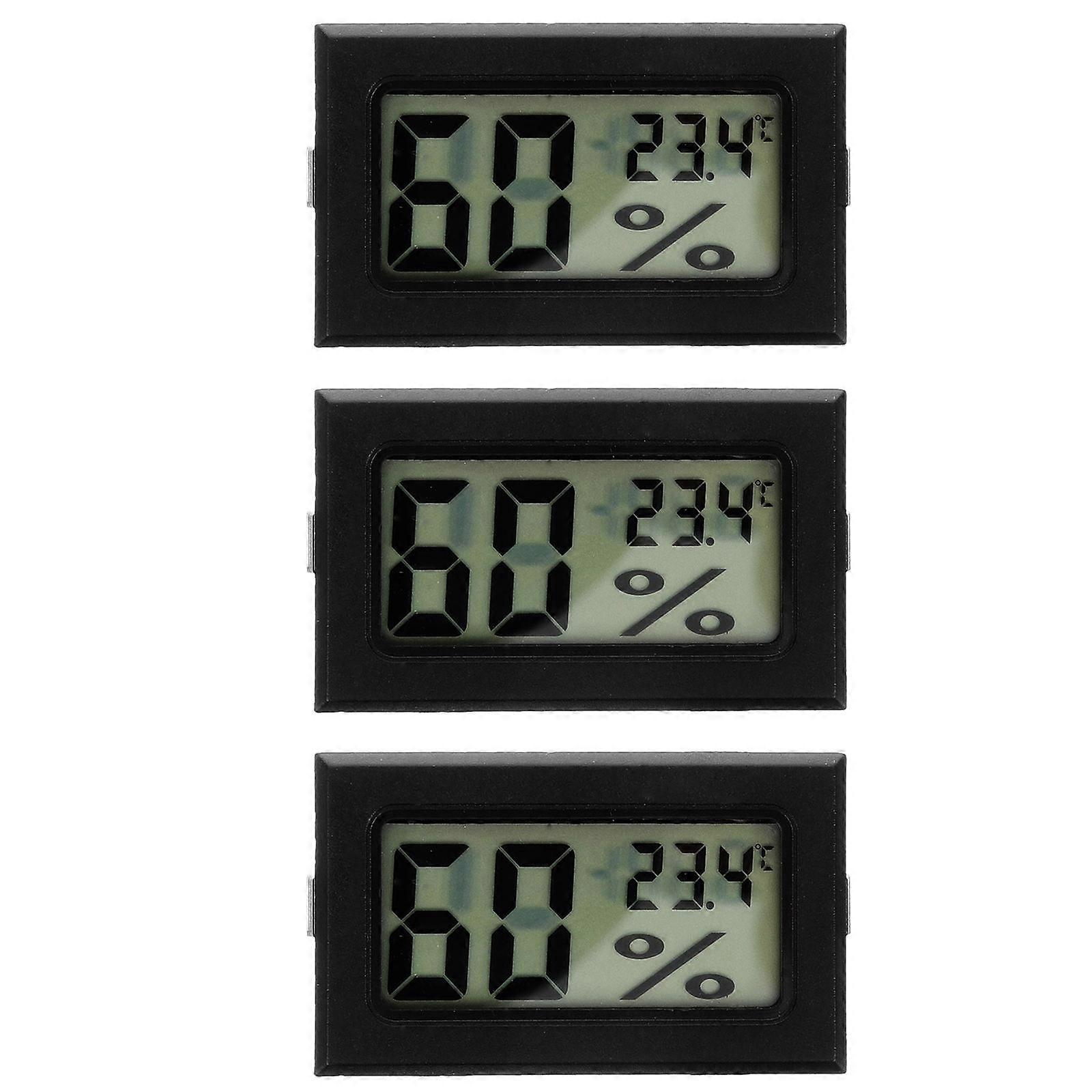 3pcs Mini Digital Thermometer Hygrometer Compact Indoor Humidity Meter with LCD Display for Home Monitoring