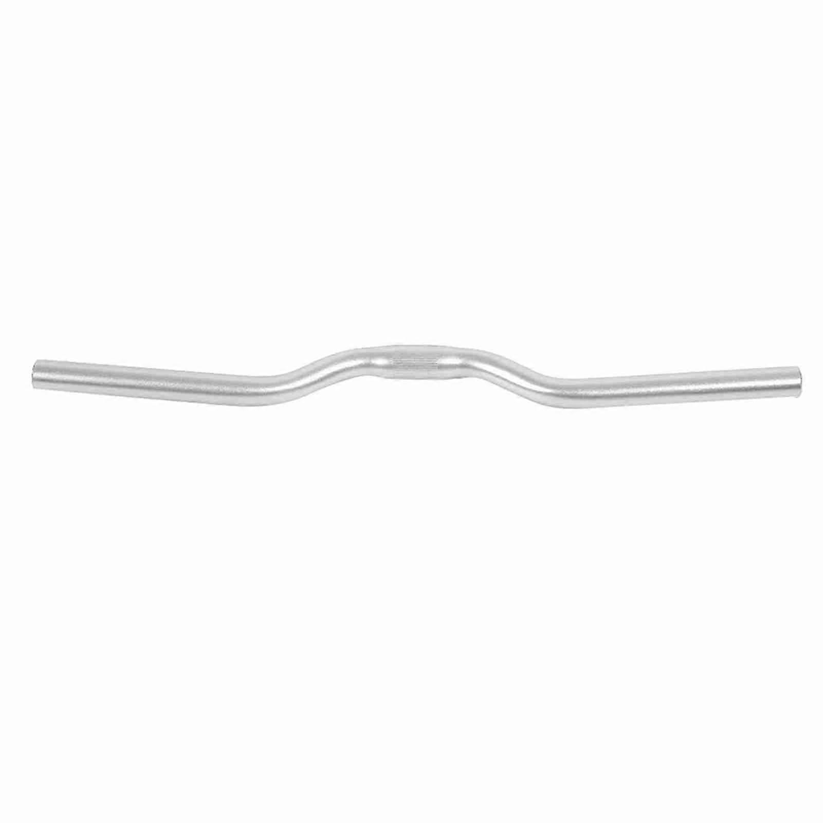 Guidon de vélo de route à pignon fixe en aluminium, guidon surélevé, 25,4 mm x 520 mm (argenté)
