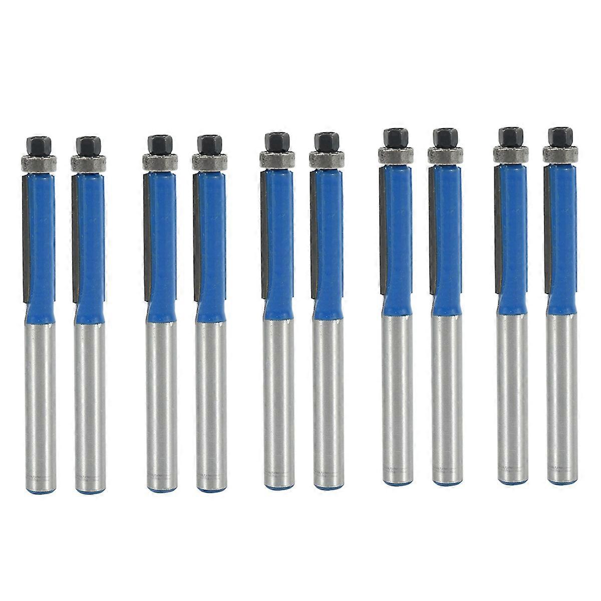 2pcs 2.6 inch 2 Edges Trim Router Bit 1/4inch x 1/4inch for Carpenter