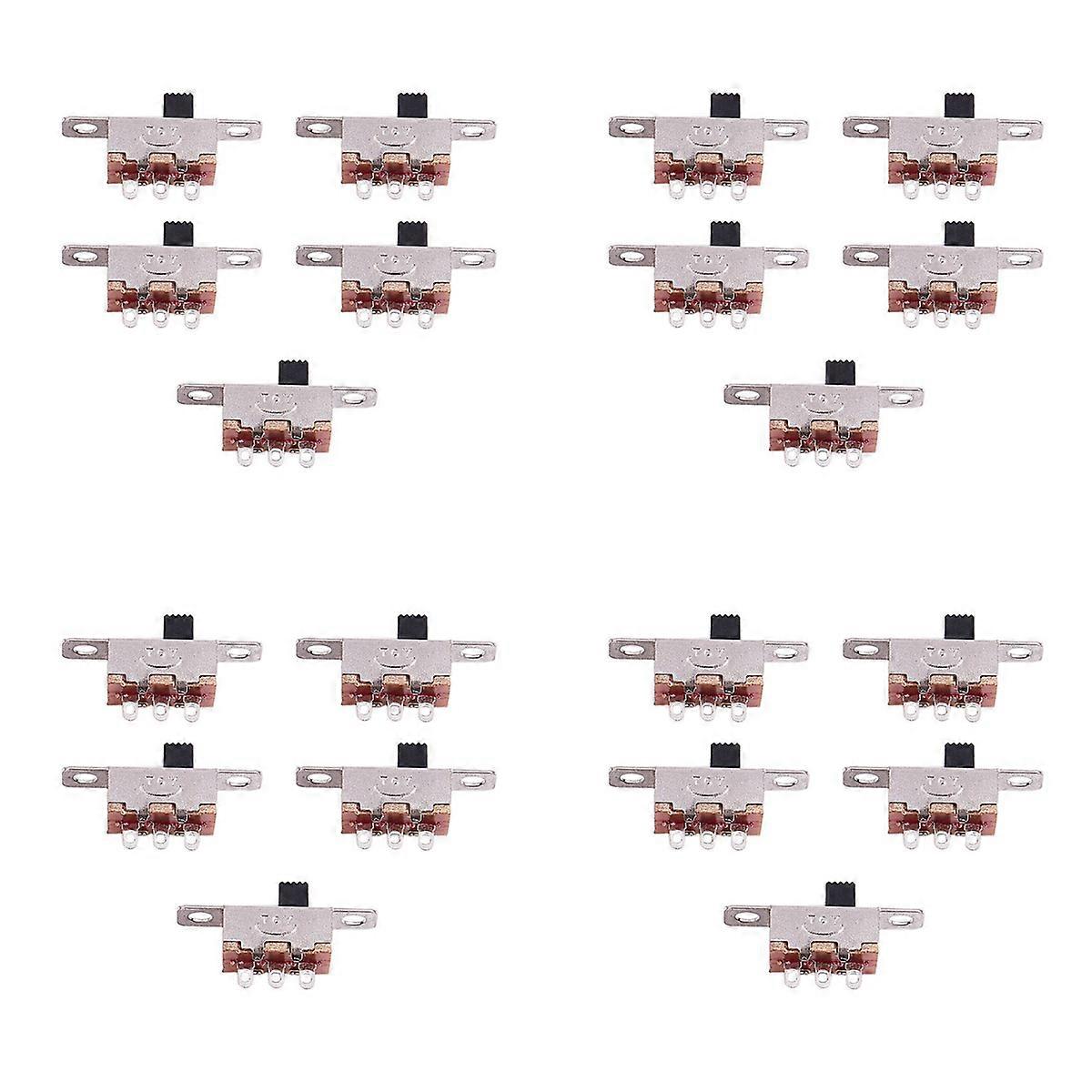 20 Pcs X On-Off 2 Position SPDT 1P2T Panel Mini Slide Switch Solder Lug SS12F15G3