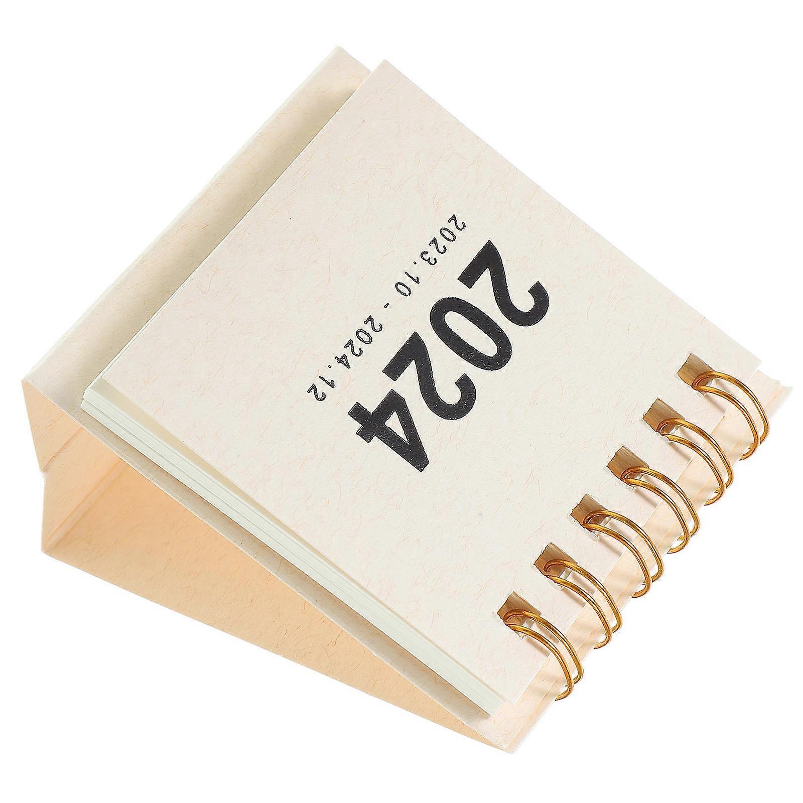 Desk Calendar Decor Mini Desk Calendar 2024 Year Tabletop Calendar Office Workers Daily Notes 1Set