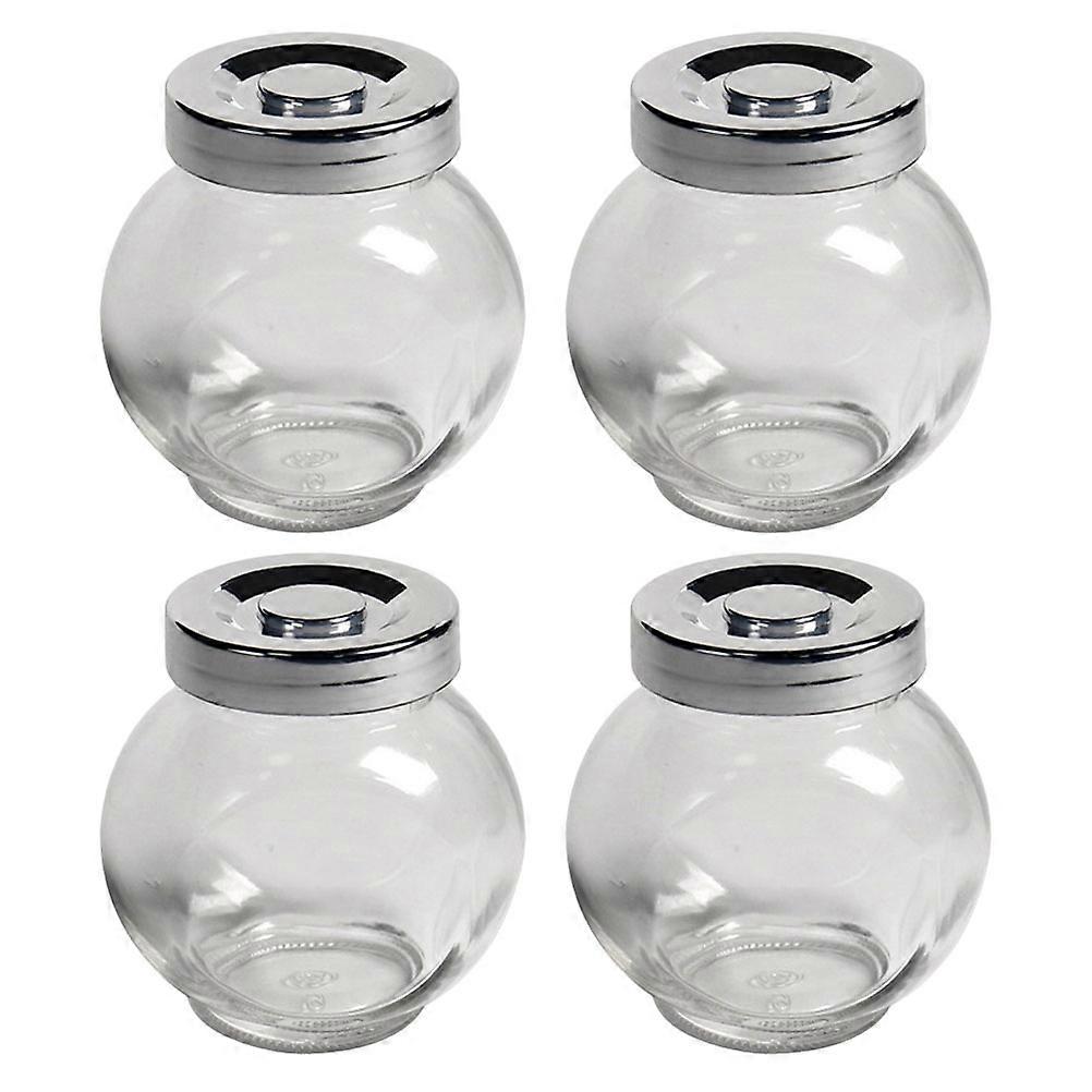 Clear Glass Jar Glass Canister Square Shape Aromatic Materials Storage 8x8cm