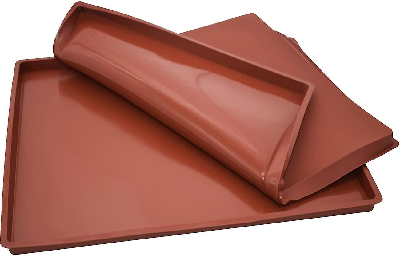 2pcs Silicone Baking Mat Non-stick Rolled Cake Plate Multi-function Silicone Baking Mat Cookie Baking Tray Rolling Tray 31 X 26 X 1cm