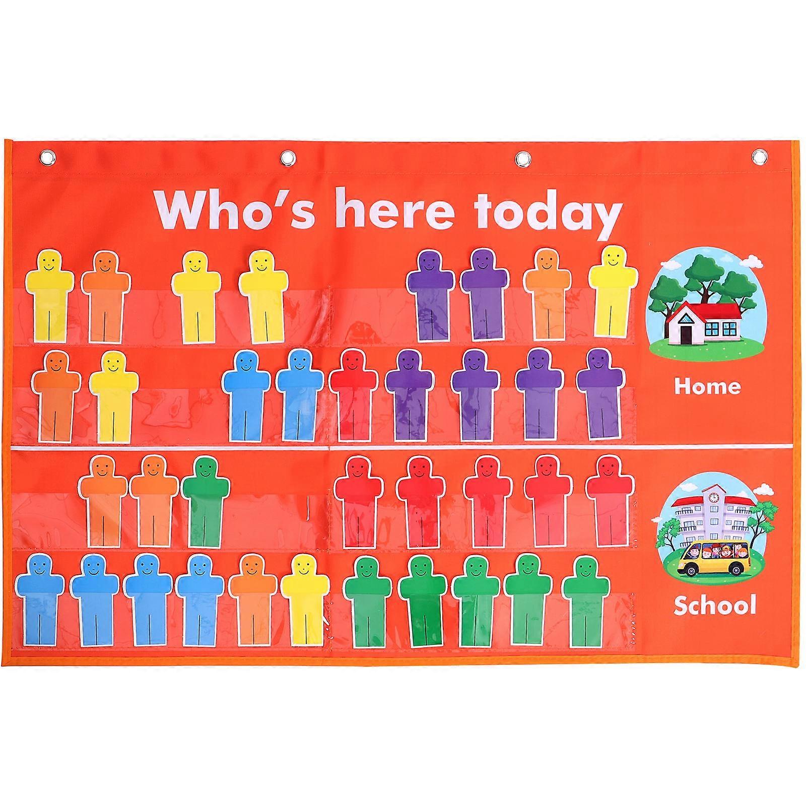Classroom Attendance Chart for Preschool Teachers Rectangular Orange 81.00X48.20X1.00CM Practical Design 1Pack