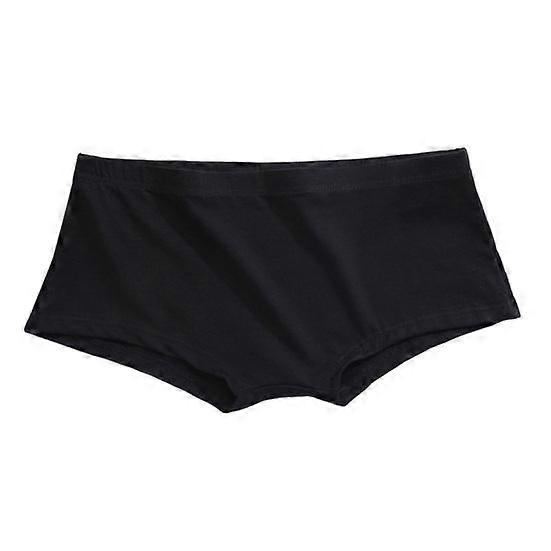 Men Boxer Underwear Solid Color Breathable Elastic Boxer Briefs U-Convex Flat-Angle Design Panties Home