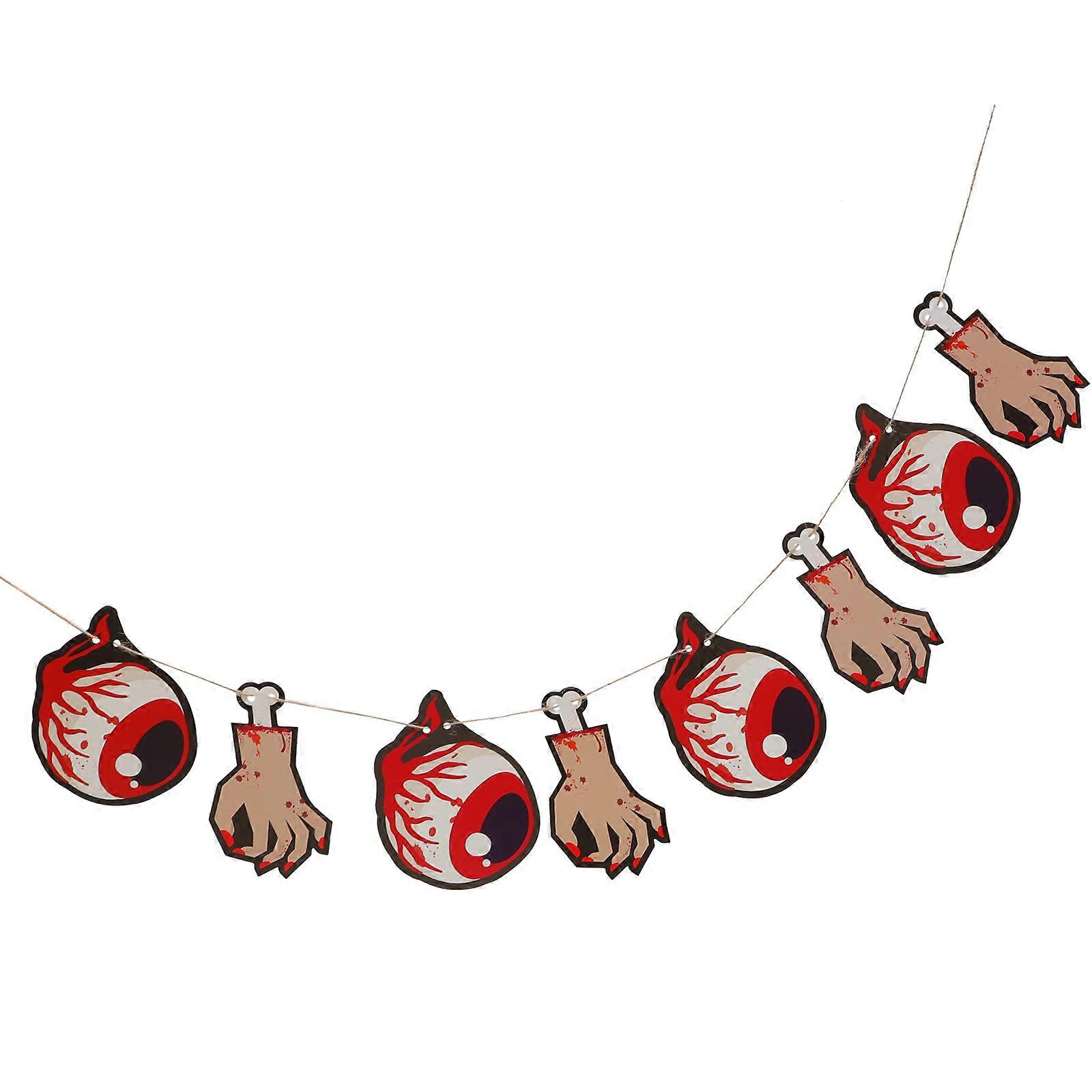 Halloween Banner Hanging Triangular Flags Party Decorations Assorted Color 13x7.6cm 1 Set