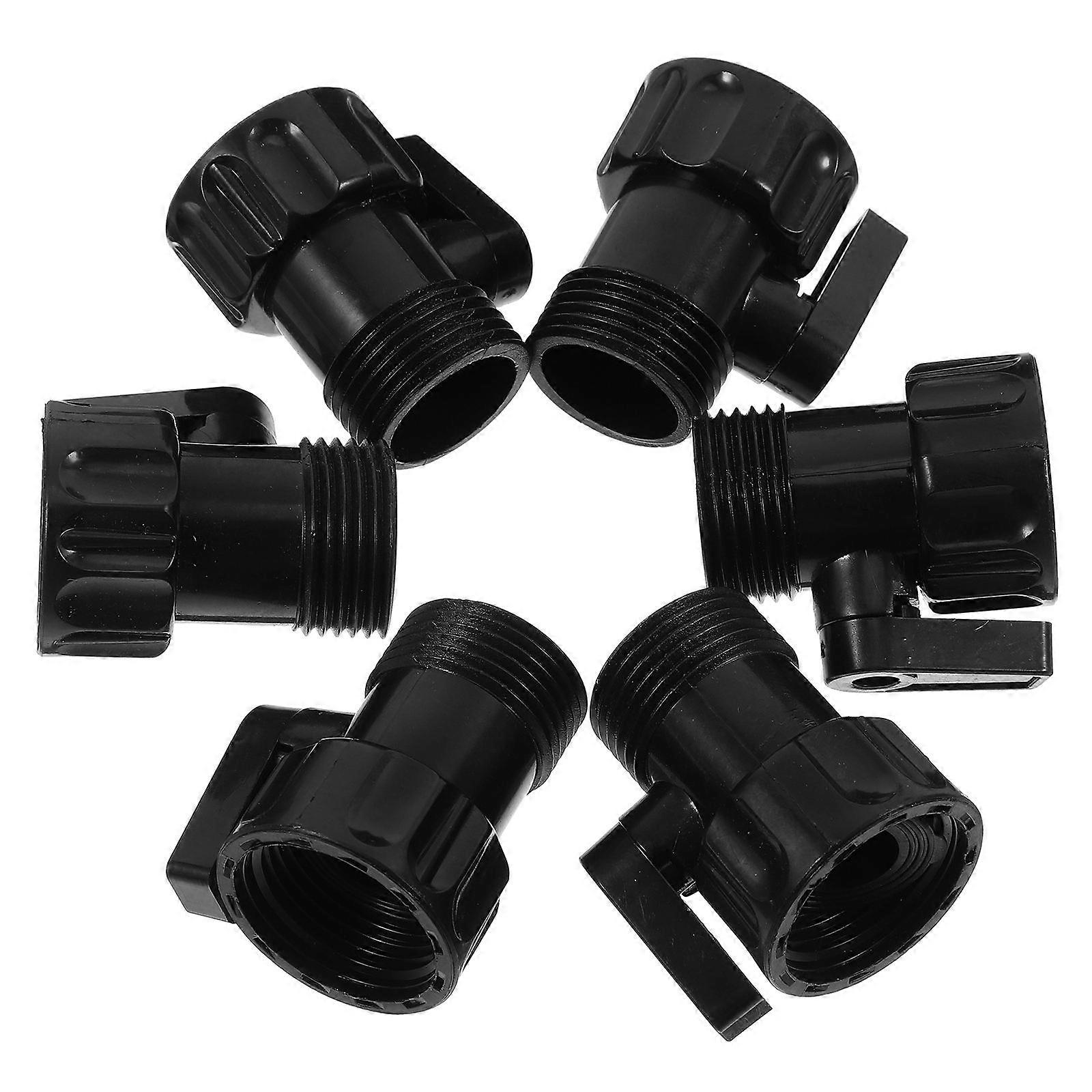 6pcs Durable Plastic Garden Hose Shutoff Valves for Secure Water Control in Outdoor Irrigation and Watering Tasks