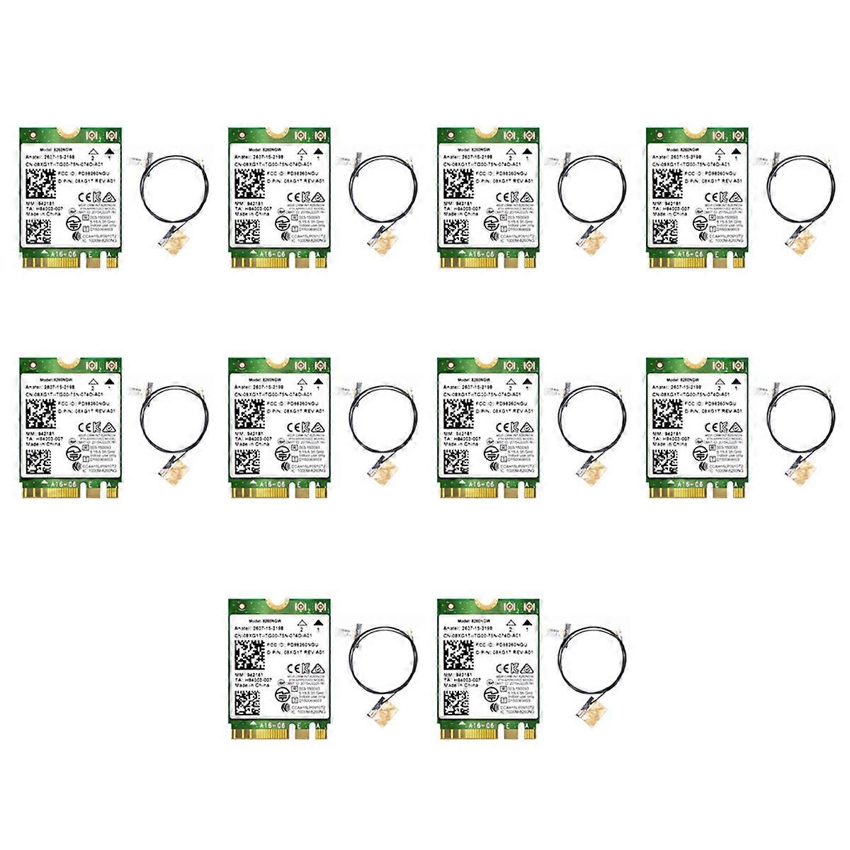 10X 8260 8260NGW WiFi Card+2XAntenna 2.4G/5Ghz 867M Bluetooth 4.2 NGFF M.2 WiFi Wireless Card Module