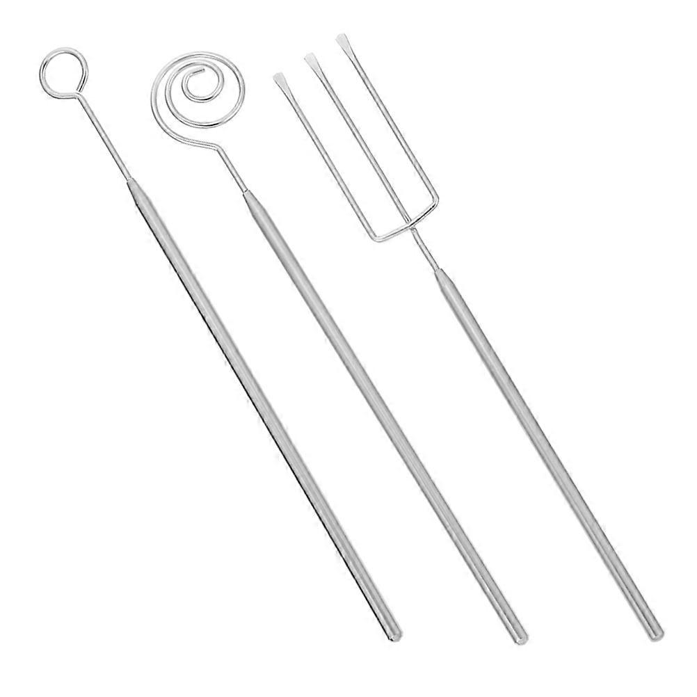 Dessert Tool Handle Chocolate Dipping Fork Spoon Set Candy Making Fondue 20.00X2.40X0.20CM Dipping 3Pcs