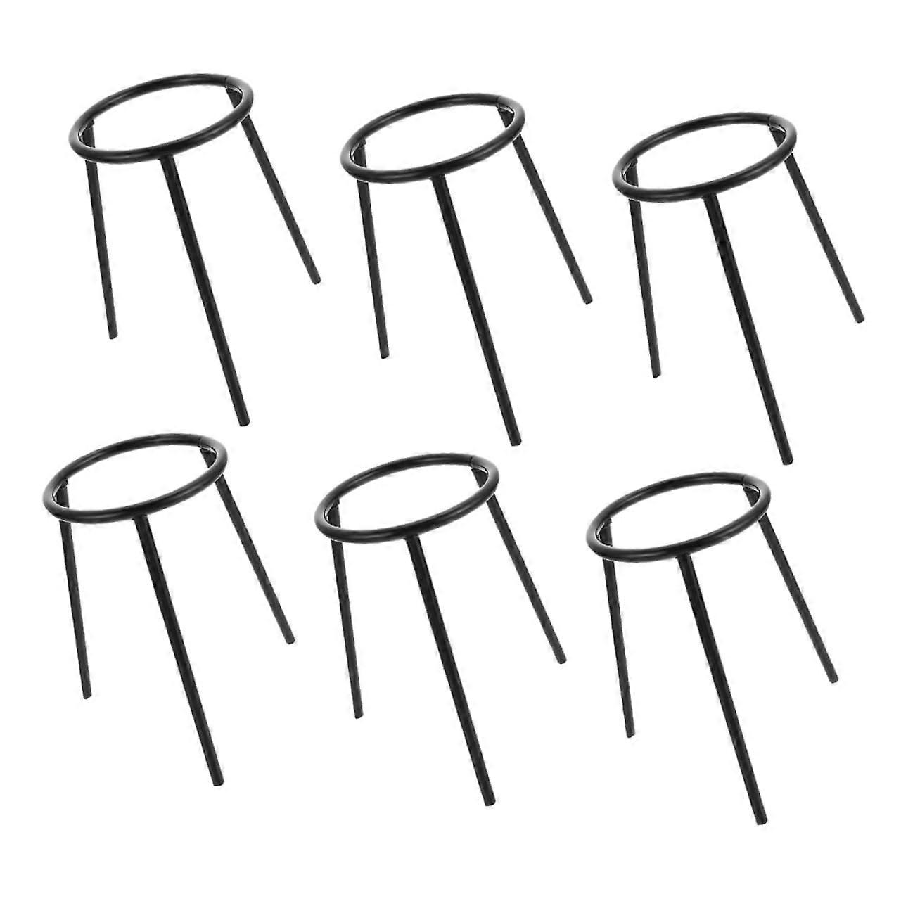 Lab Stand Holder 6-Piece Iron Black For Alcohol Lamp Stands Chemistry Experiment Equipment
