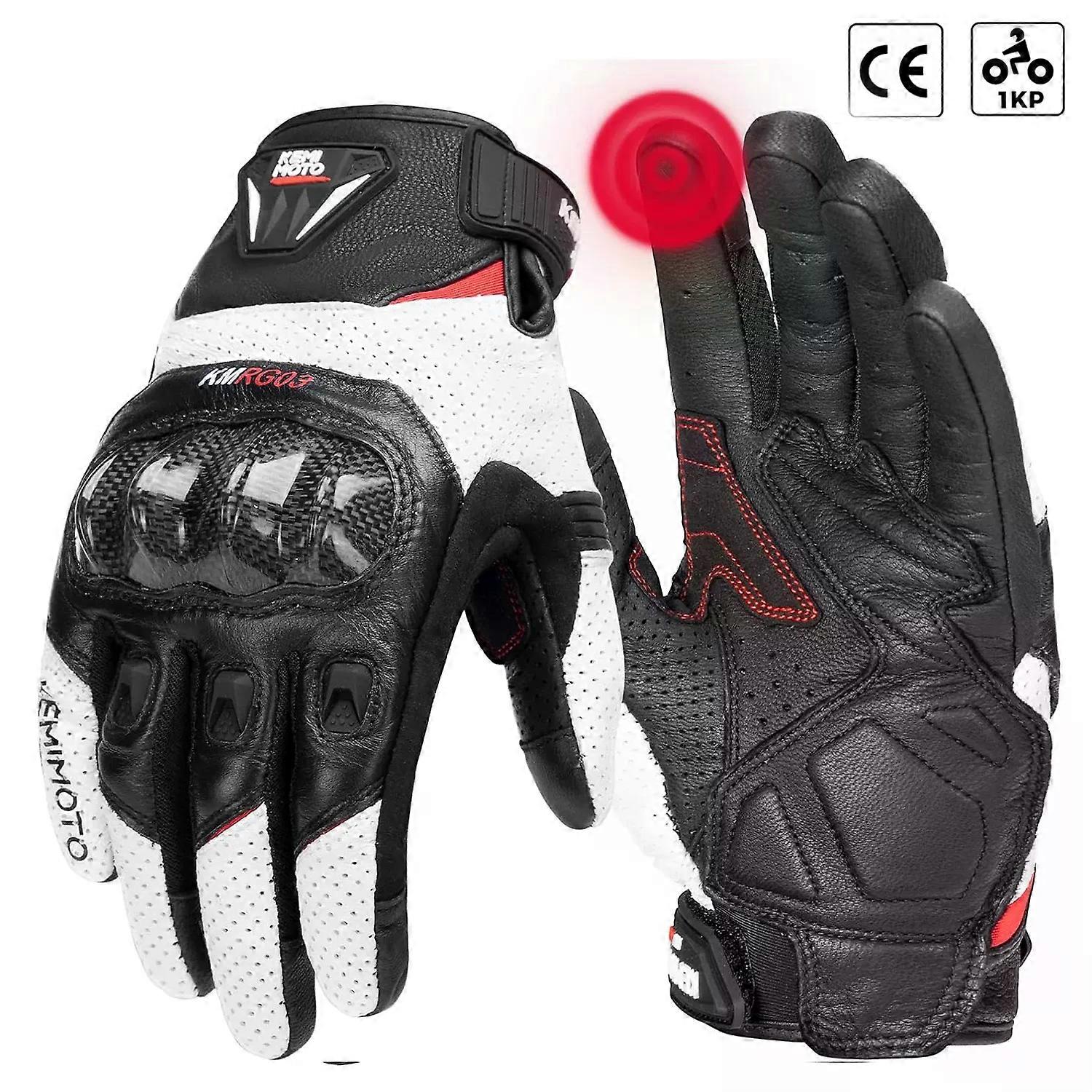 Męskie rękawice motocyklowe KEMIMOTO Skórzane CE Ochronne rękawice motocyklowe w stylu retro Ekran dotykowy Oddychający do letniej jazdy turystycznej