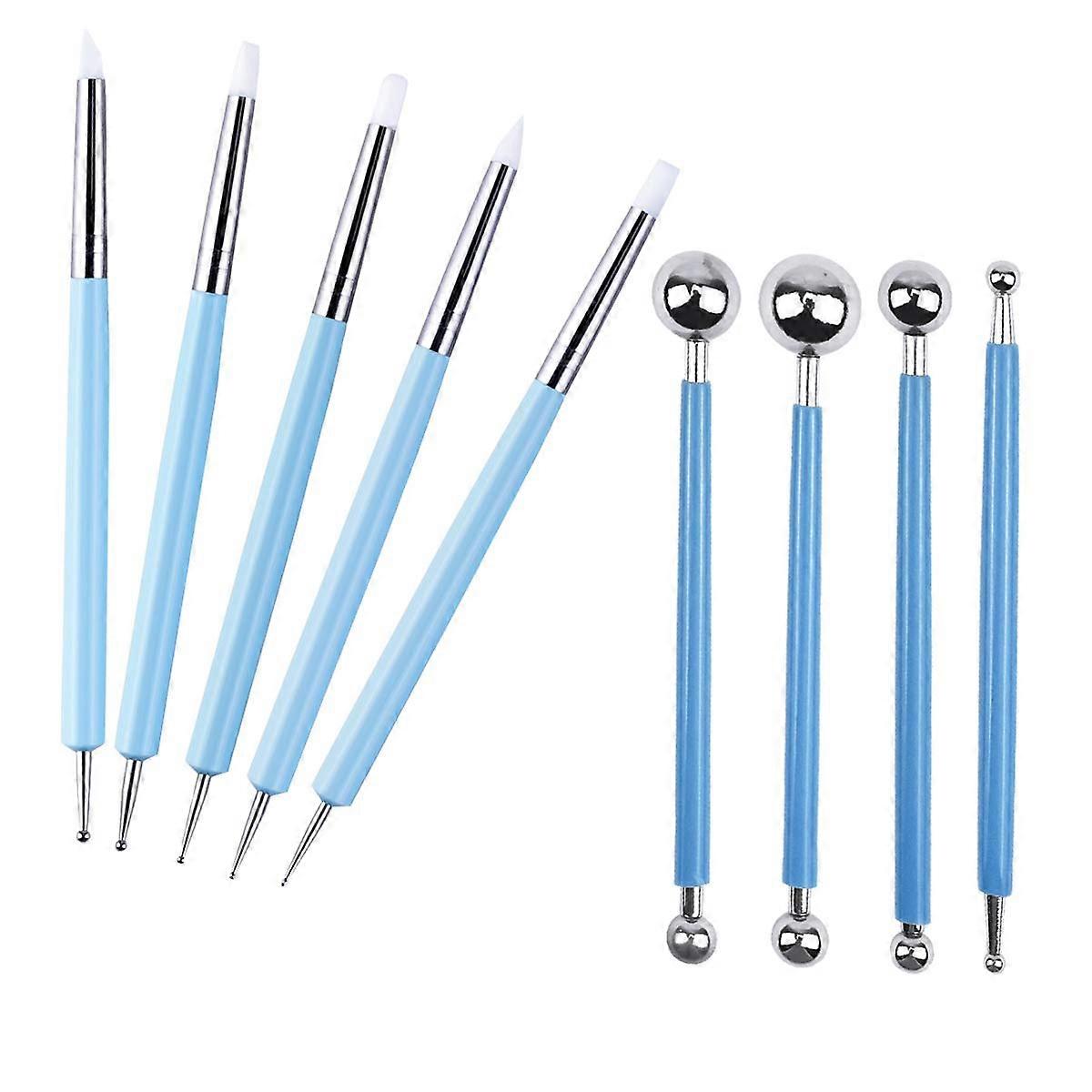 9 Pieces Modelling Tools Set, Double-Ended Ceramic Sculpting Tools, Clay Carving and Painting Supplies for DIY Art