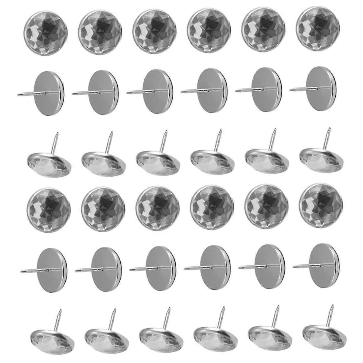 50 Pieces Sofa Decorative Buttons Round Tack Nails White Decoration for Furniture and DIY Projects Easy to Install and