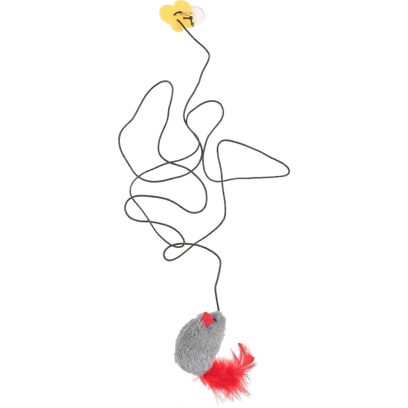 Interactive Cat Toy for Door Hanging, Elastic Cord Bouncing Mouse for Indoor Play, Suitable for All Cat Sizes