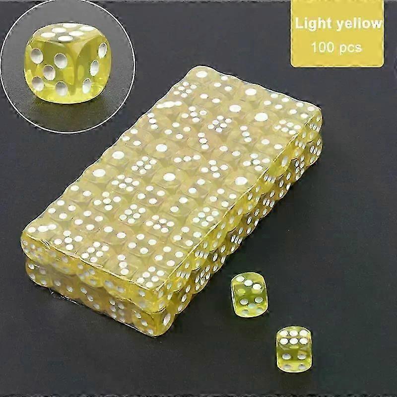 100 Pieces 14mm Colorful Transparent Round Corner Dice Set for Table Games - High Quality 10 Colors