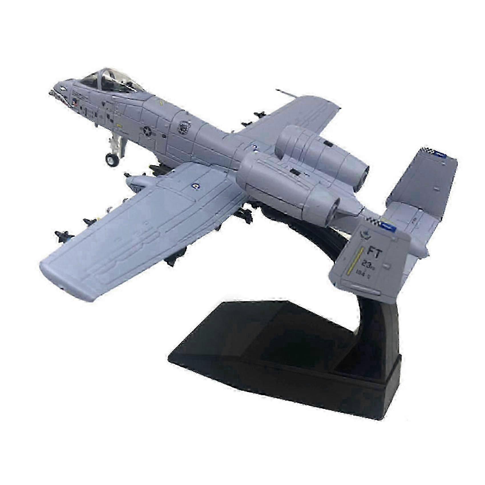 1:100 A-10 Attack Plane Metal Diecast Aircraft with Stand Display Model for Kids and Adults