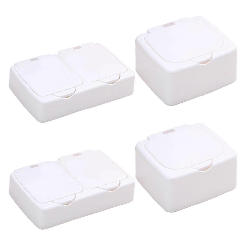 4pcs Small Desktop Storage Boxes with Press Lid – Jewelry & Stationery Organizer for Students, Home & Office – Simple Colorful Design
