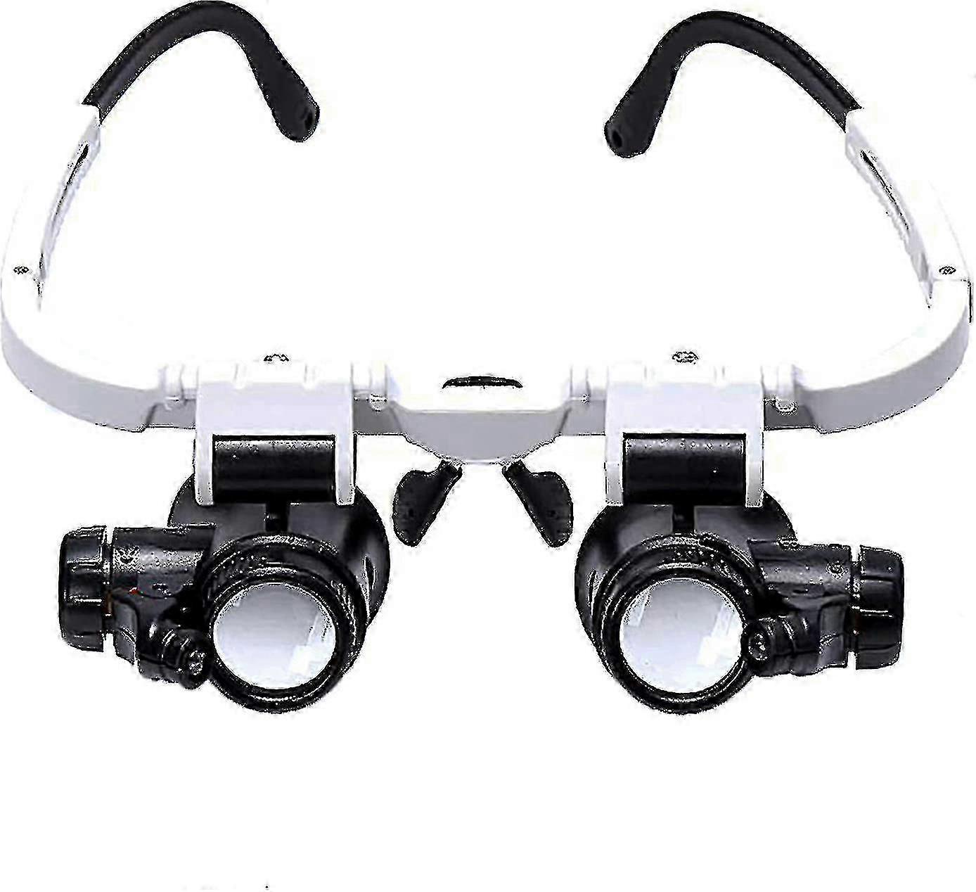 Magnifying glasses 2 led lights binocular loupe watchmaker reading jeweler magnifier lamp