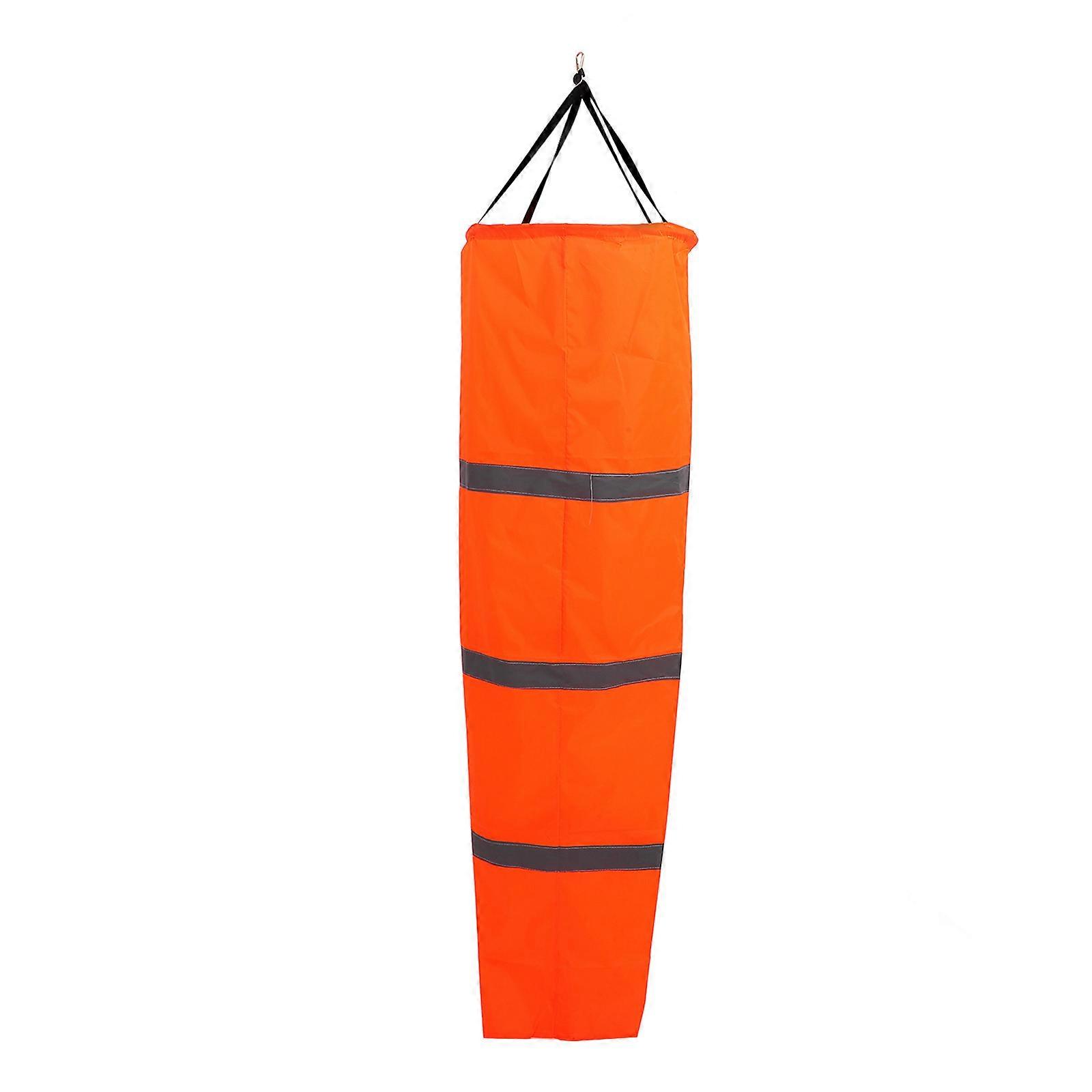 Outdoor Windsock Flag with 4 Reflective Fluorescent Strips Wind Indicator for Wind Vanes and Windsock Bags