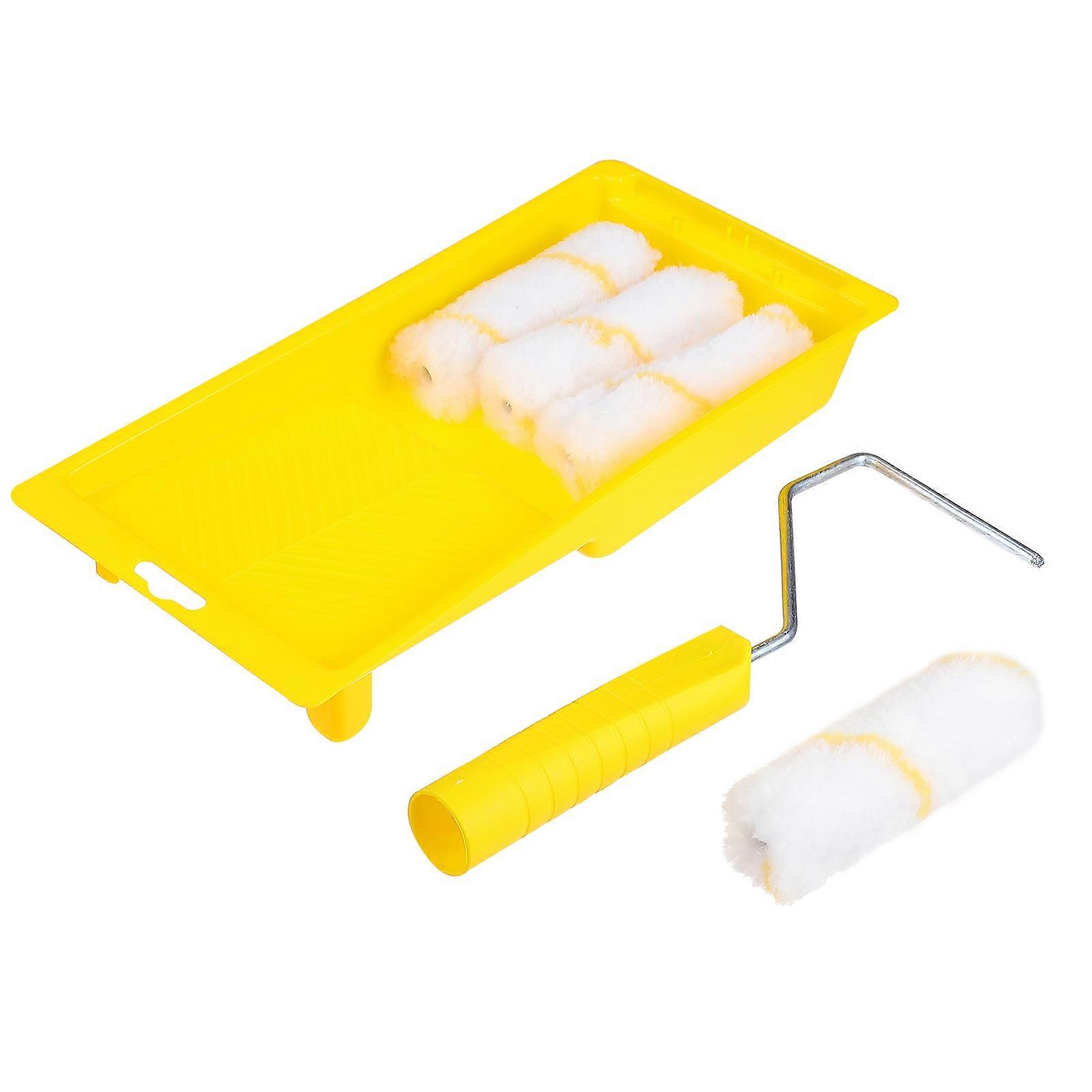 Paint Roller Kit with Brush for Home & Office DIY Wall Painting Projects, Lint Resistant for Smooth Finish on Walls and Ceilings