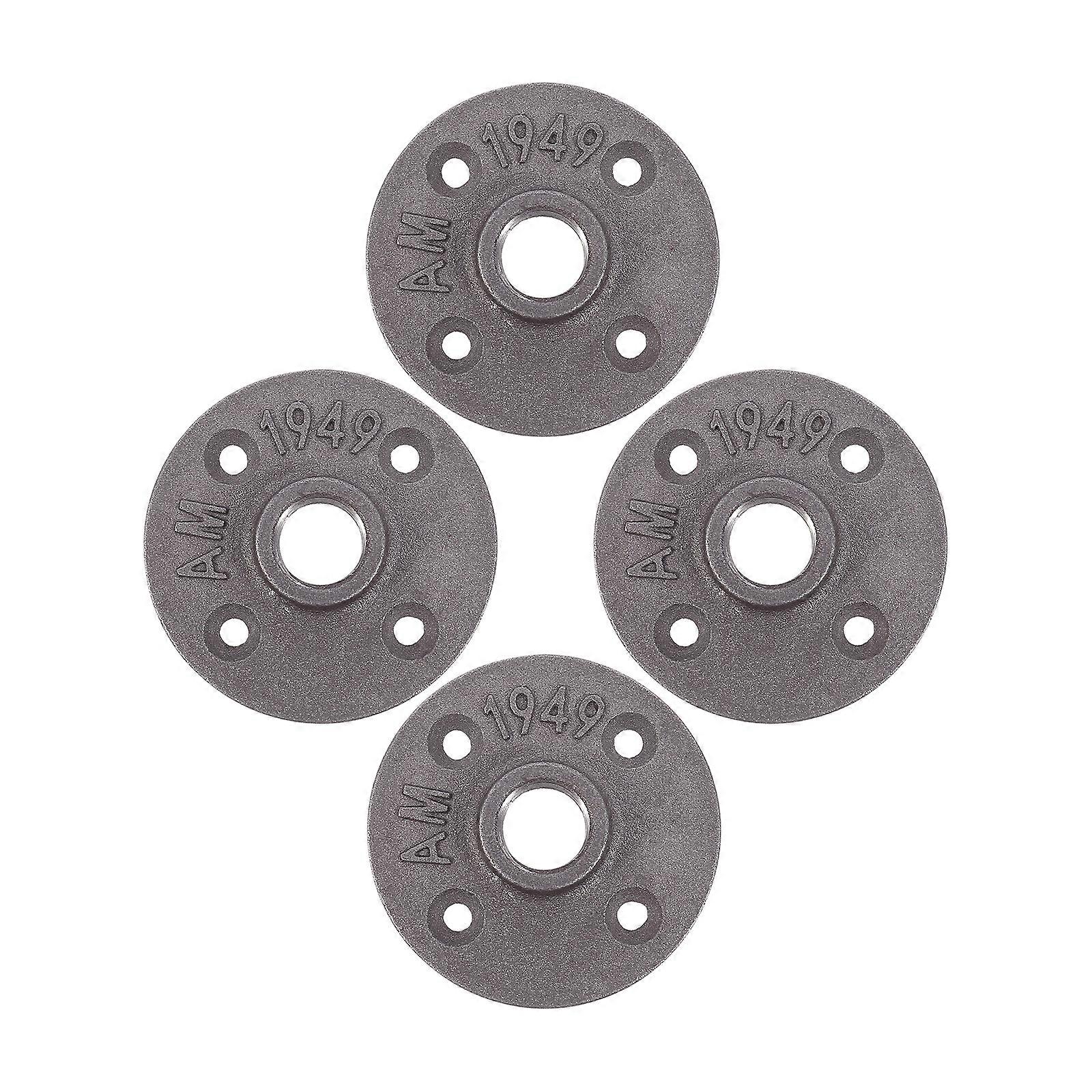 4Pcs Floor Flange Malleable Cast Iron Fittings Flanges Decorative