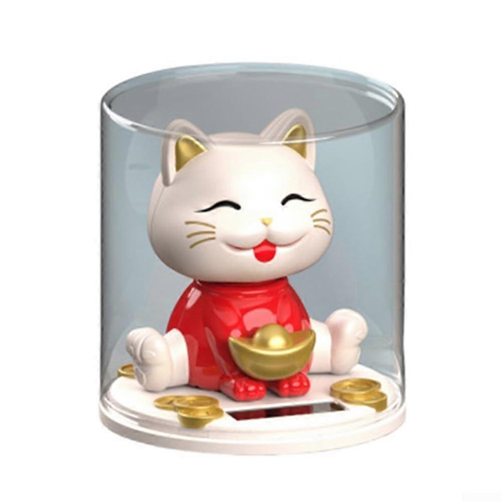 Ecofriendly lightsensing wobble cat ornament for home and party decoration (BRed)
