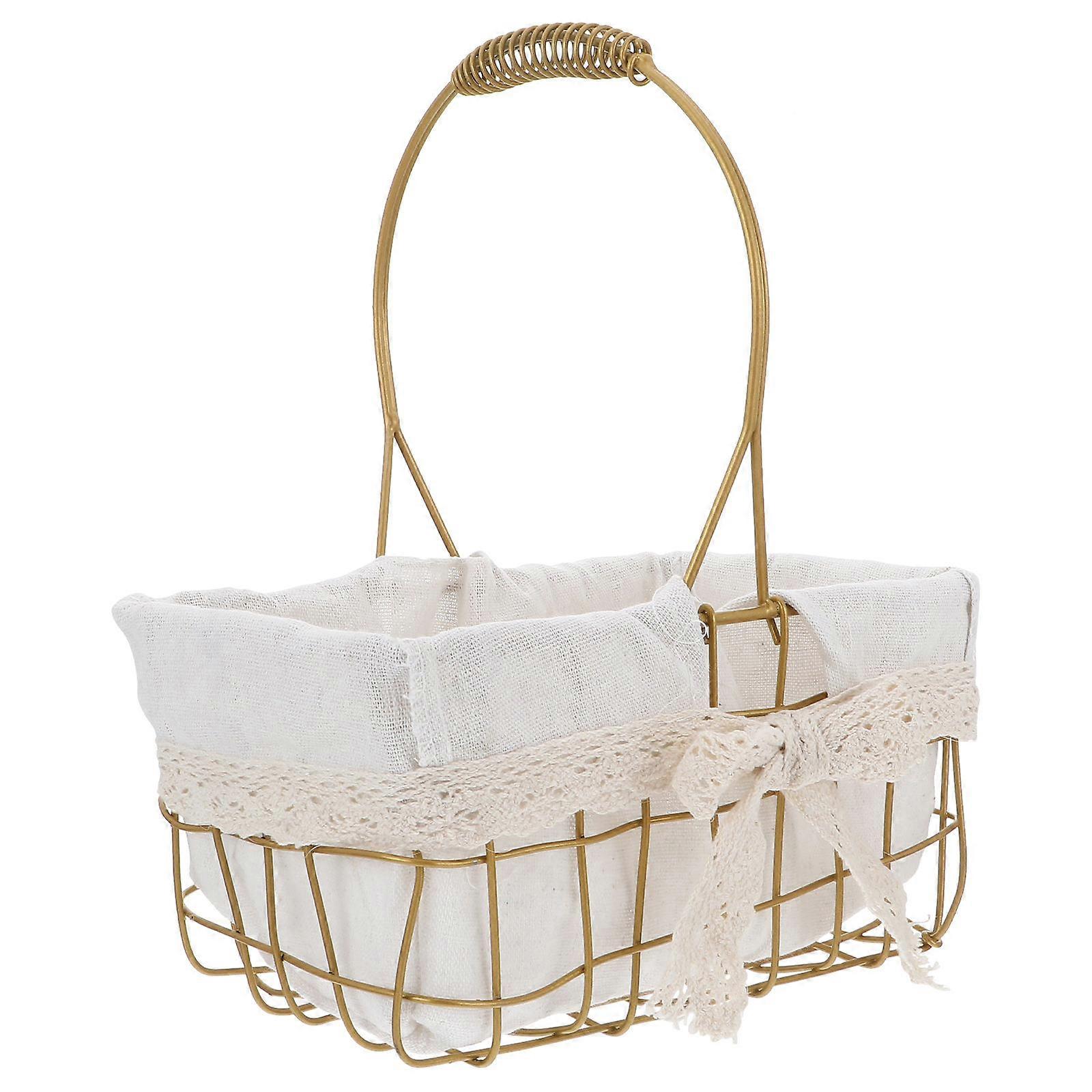 Pantry Storage Baskets Iron Storage Basket Indoor Use 28.5X23X14CM Portable Protection 1Set