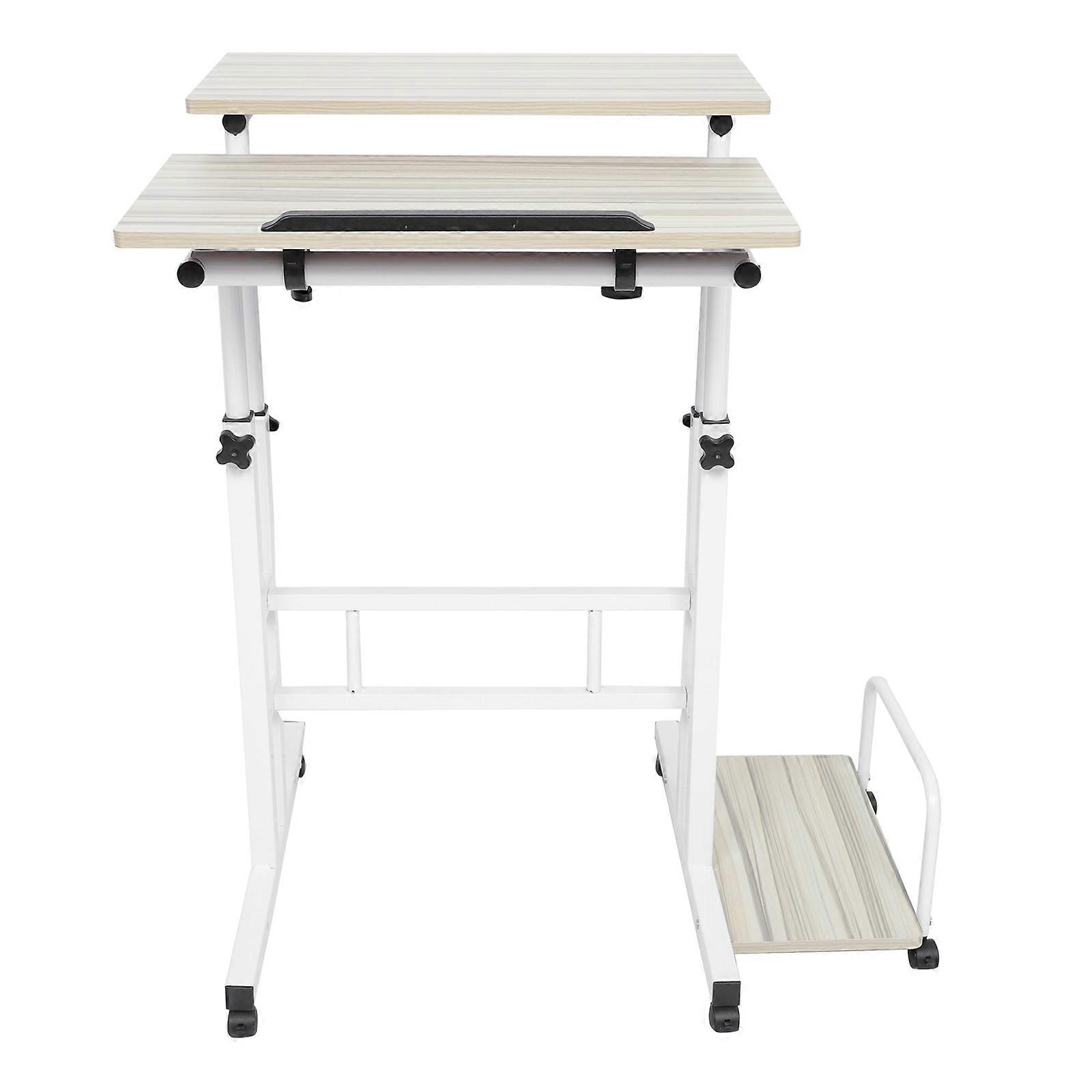 Home Computer Desk Standing Desk Adjustable Height for Home Office Workplace Rectangular Shape Ivory Color 1Pack