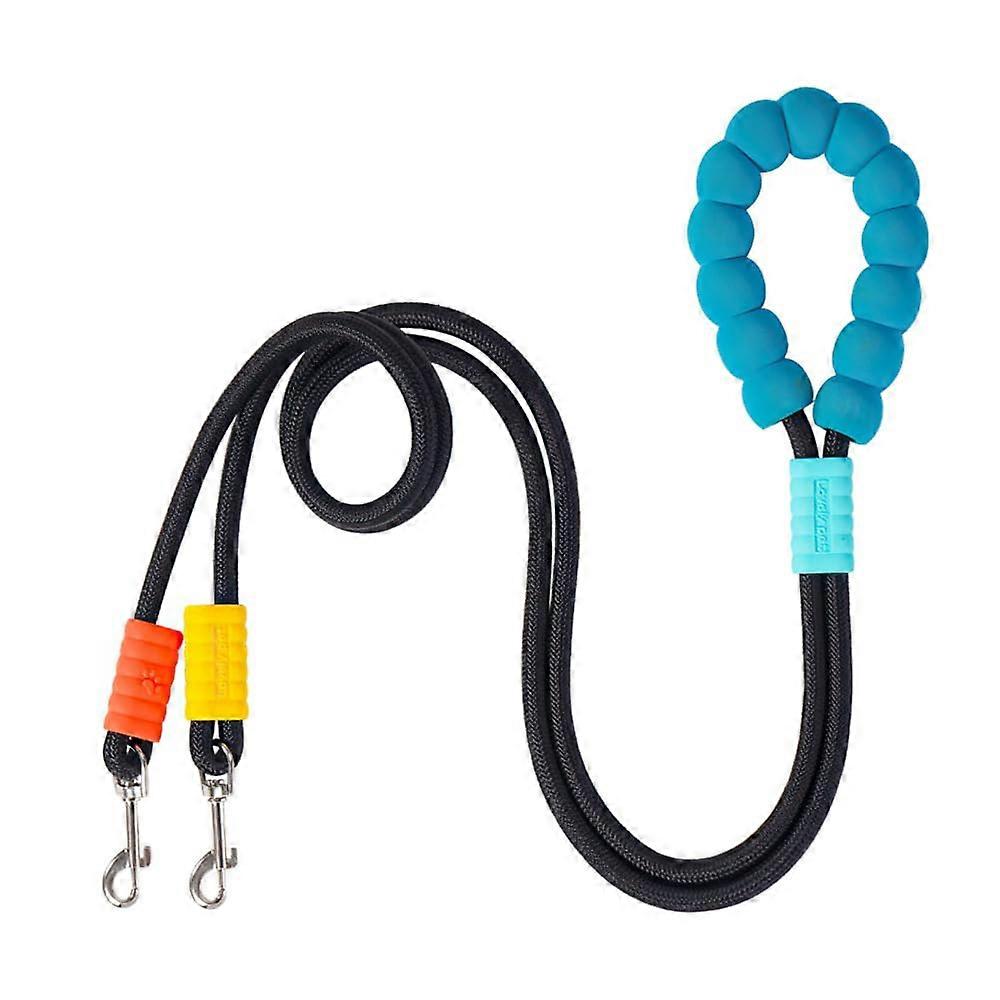 Dog Lead 2 m Double Lead Adjustable Hands-Free Training Lead With 360-Degree Rotating Hook For Running And Walking Black