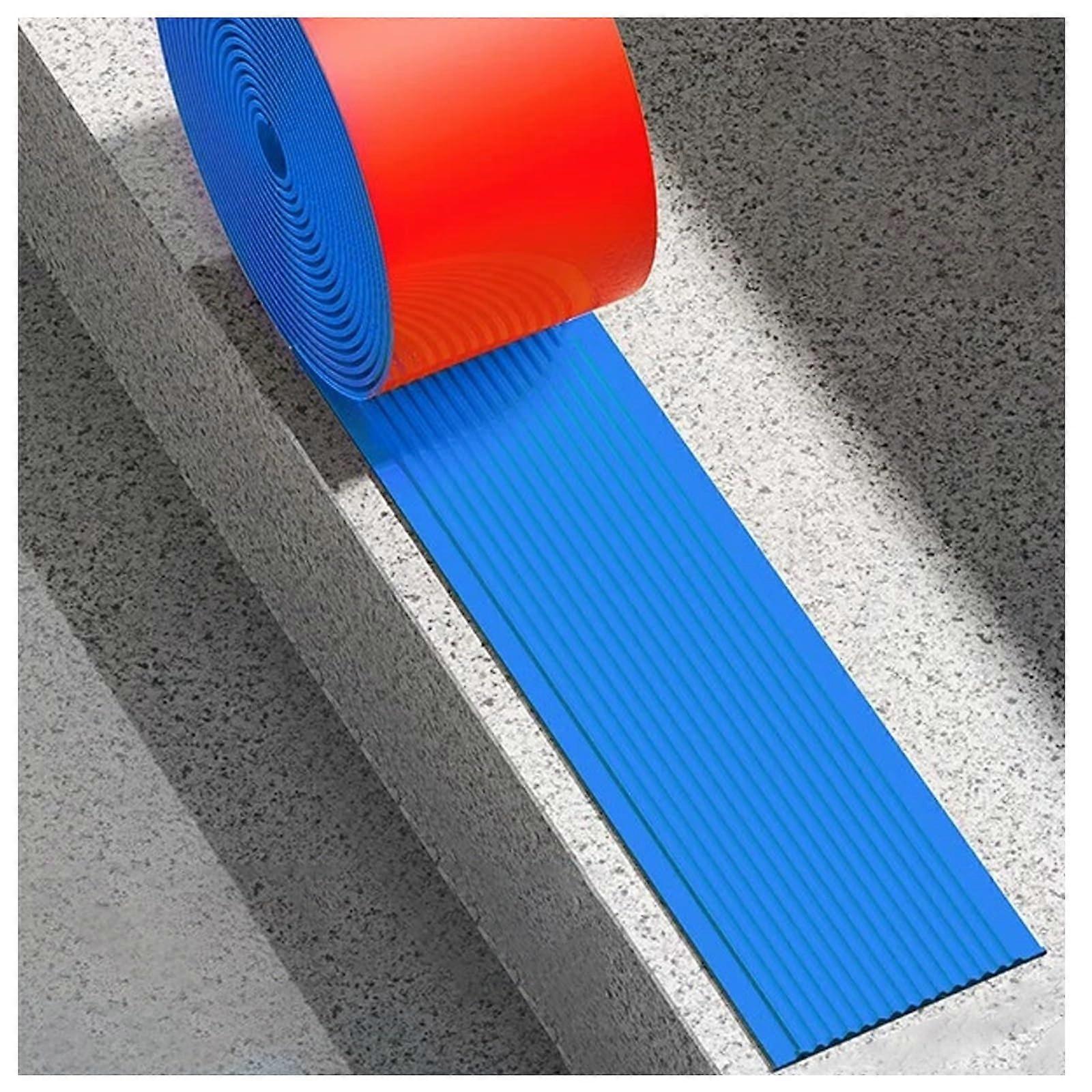 Blue, nonslip stair edge trim made of vinyl – selfadhesive stair edge trim for safety and aesthetics (LxW 15mx10cm).