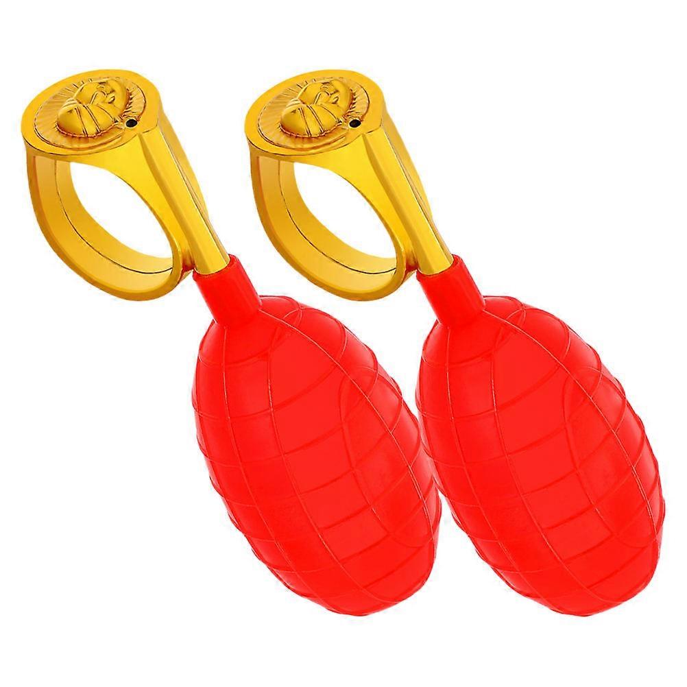Trick Toy For Adults Squirting Ring Prank For Playful Occasions 2Pcs Red Plastic Ideal For Jokes