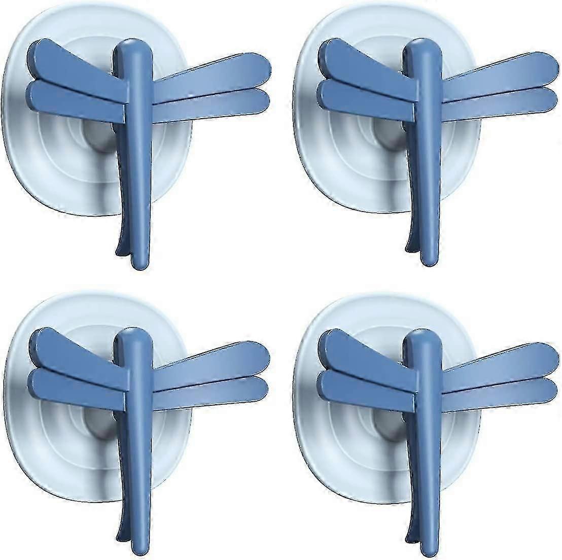 Dragonfly Hooks Removable Multifunction 4pcs Adhesive Wall Hooks 15kg max, Plastic Wall Hooks
