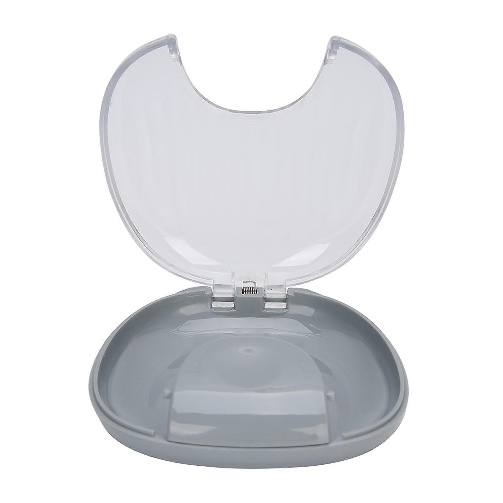 Orthodontic Retainer Case Portable Waterproof Mouthpiece Denture Box ContainerGray