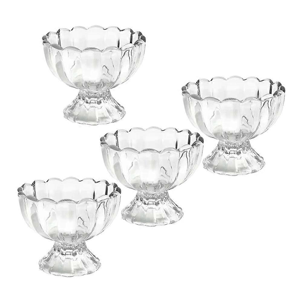 Individual Pudding Basins Transparent Pudding Cups Office Use Standing Cup Design Clear Dessert Cups Structure 4Set
