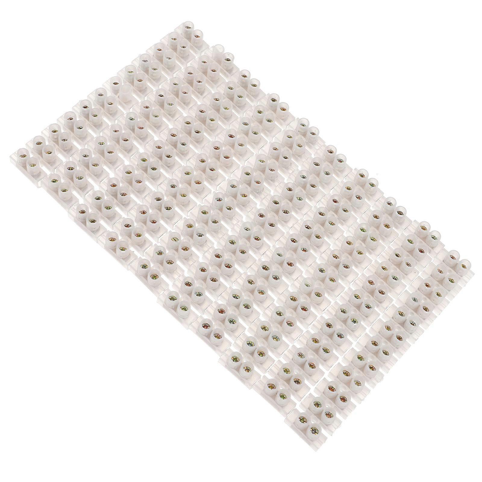Electrical Screw Connector Terminal Block Wire Connection Copper Brass 9X1.5CM White Flame Retardant 10Pack