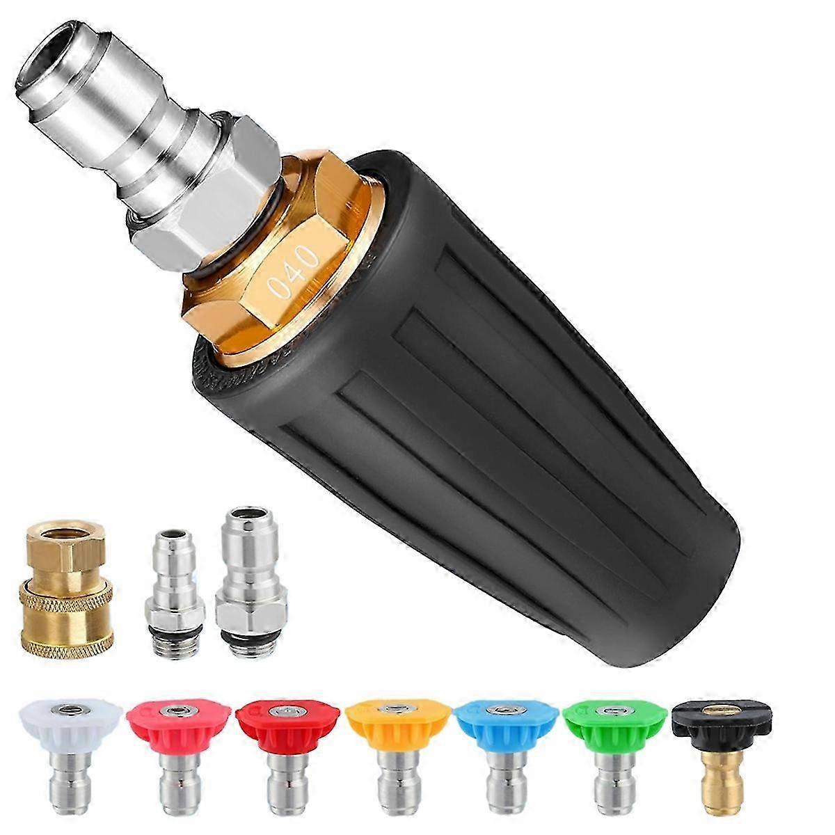 4000PSI Tips Set - Efficient Turbo Nozzle Power Washer with 1/4In and 3/8In Quick Co