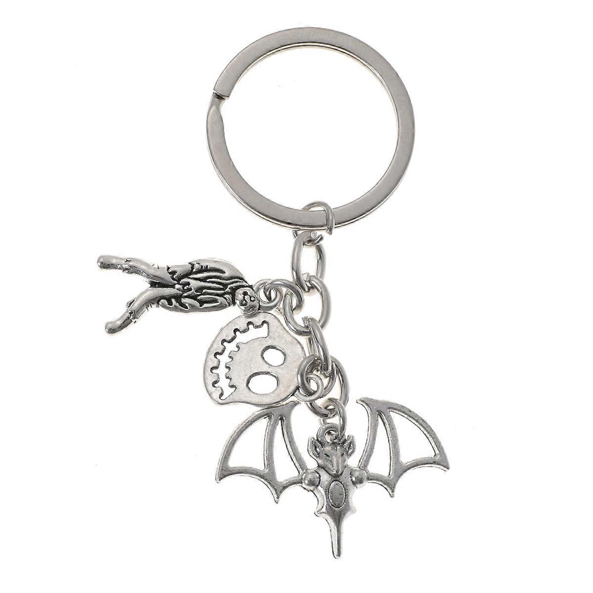 Cool Keyring Metal Halloween Keychains Bat Design Key Protection For Car Key Bag Phone 1Pack