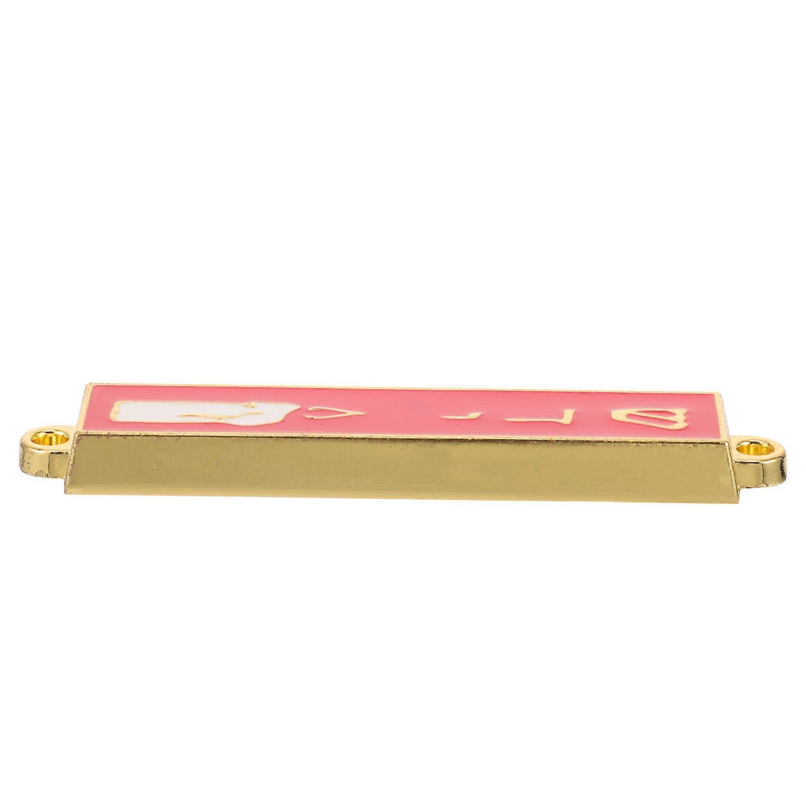 Vintage Metal Mezuzah Plaque Decor with Fine Craftsmanship and Retro Style in Watermelon Red Made