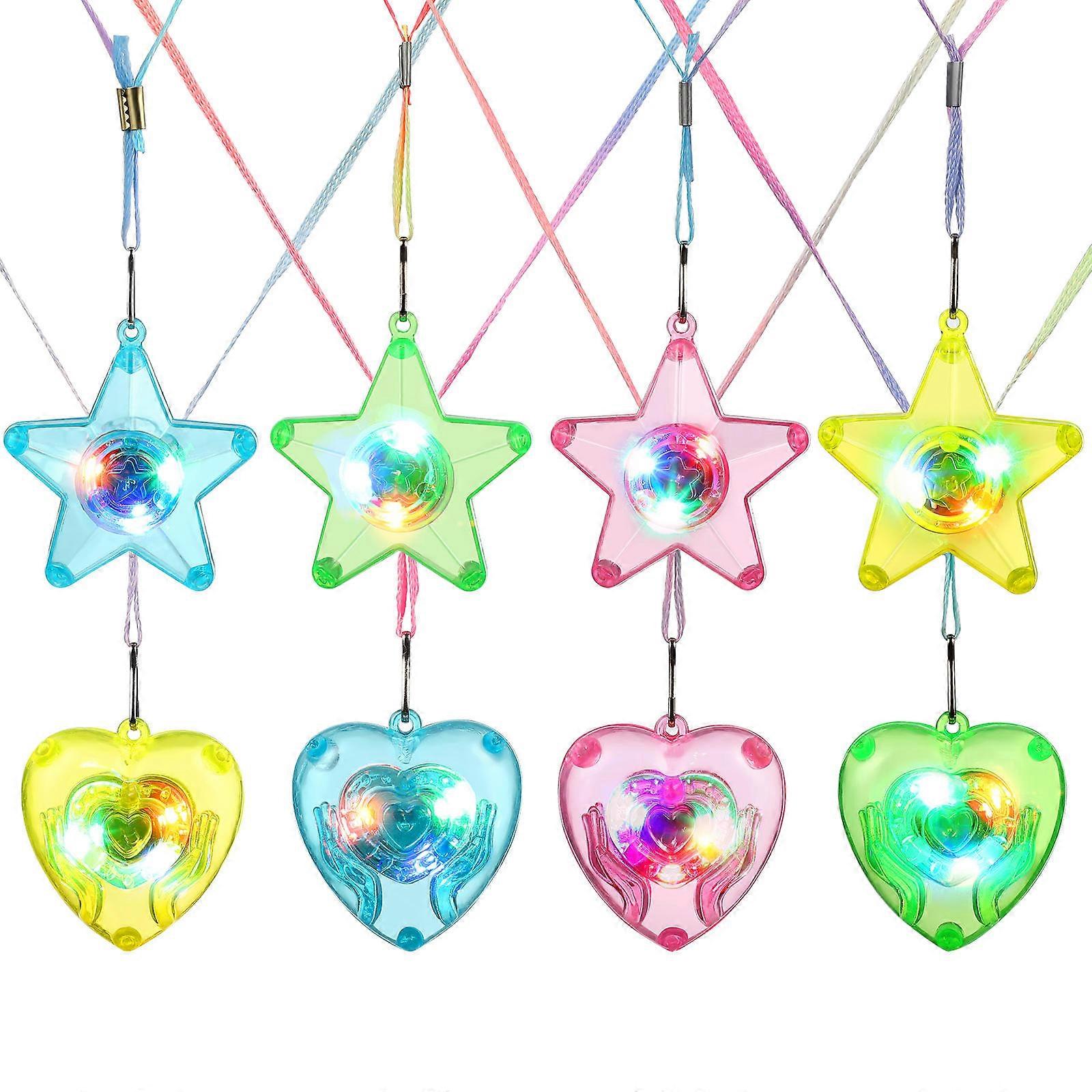 Glow Accessories LED Flashing Necklace Toys Party Decorations Assorted Color KTV Night Use 8Pcs
