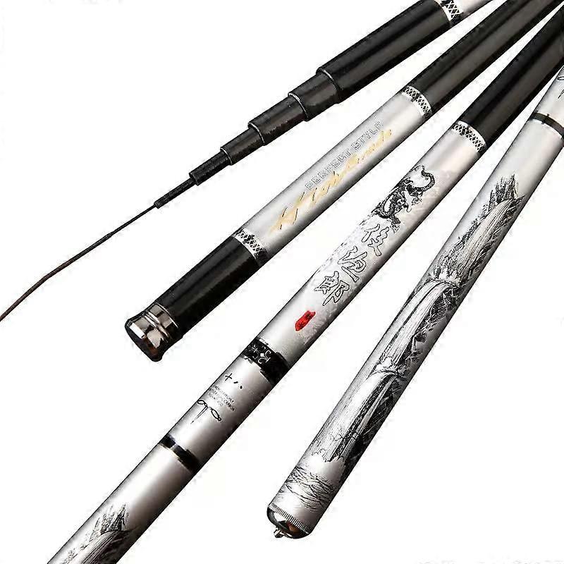 Super Light Carbon Fiber Telescopic Fishing Rod Power Hand Pole 3.6/4.5/5.4/6.3/7.2m Stream Pole Fishing Rod (Length: 4.5m) 4.5 m