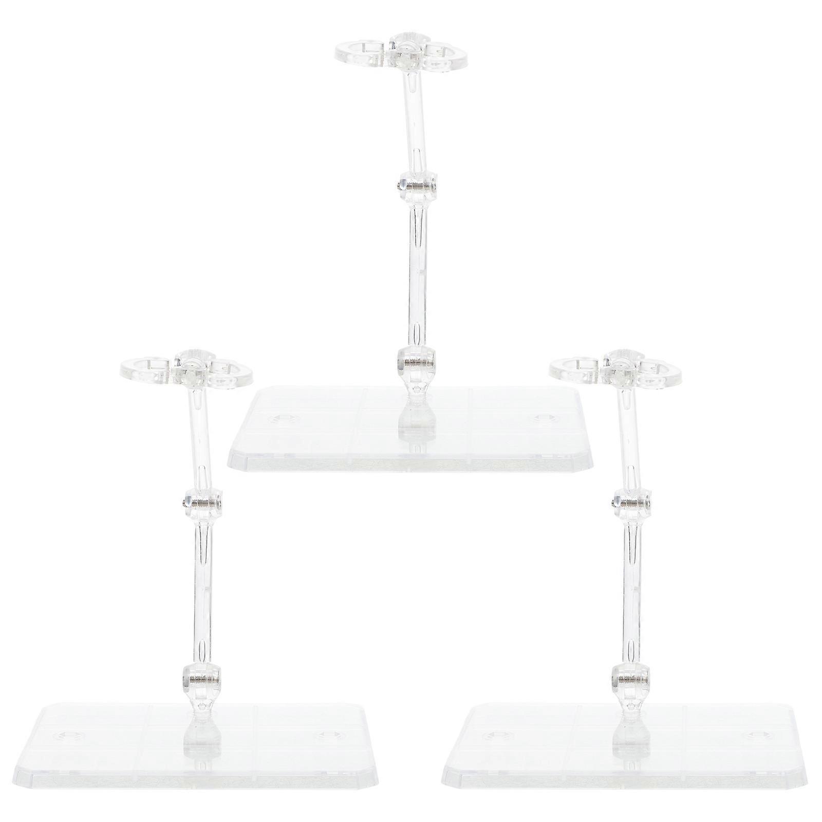 Model Display Stand Action Figure Support Base 3Pcs Transparent 9.50X7.00X7.00CM For Figurine Enthusiasts