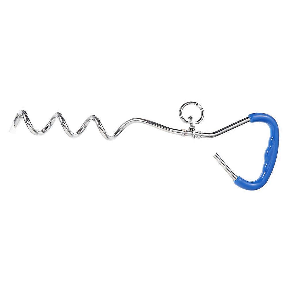Spiral Shape Dog Tie Out Stake Ground Support Blue Color Portable Design For Camping Hiking 1Set