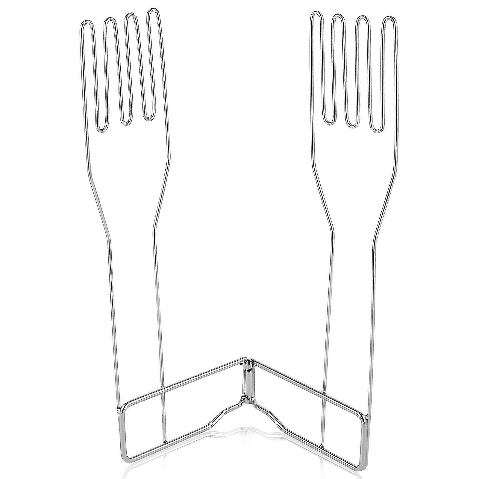 Handmade Glove Drying Rack for Kitchen Use with Metal Vertical Support