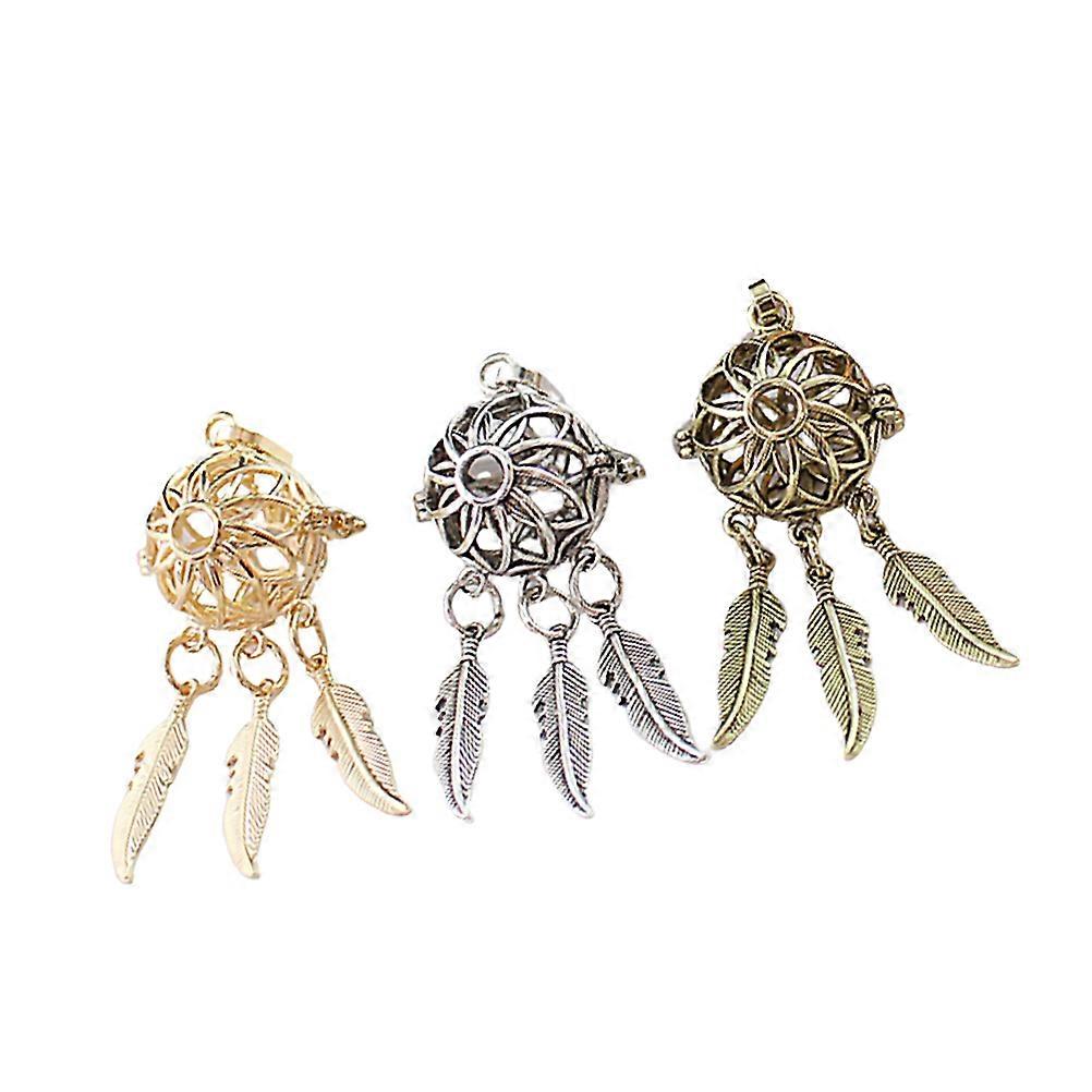 Scent Beads Container Copper Perfume Container Aromatherapy Use Lock Circle Design 3Pcs