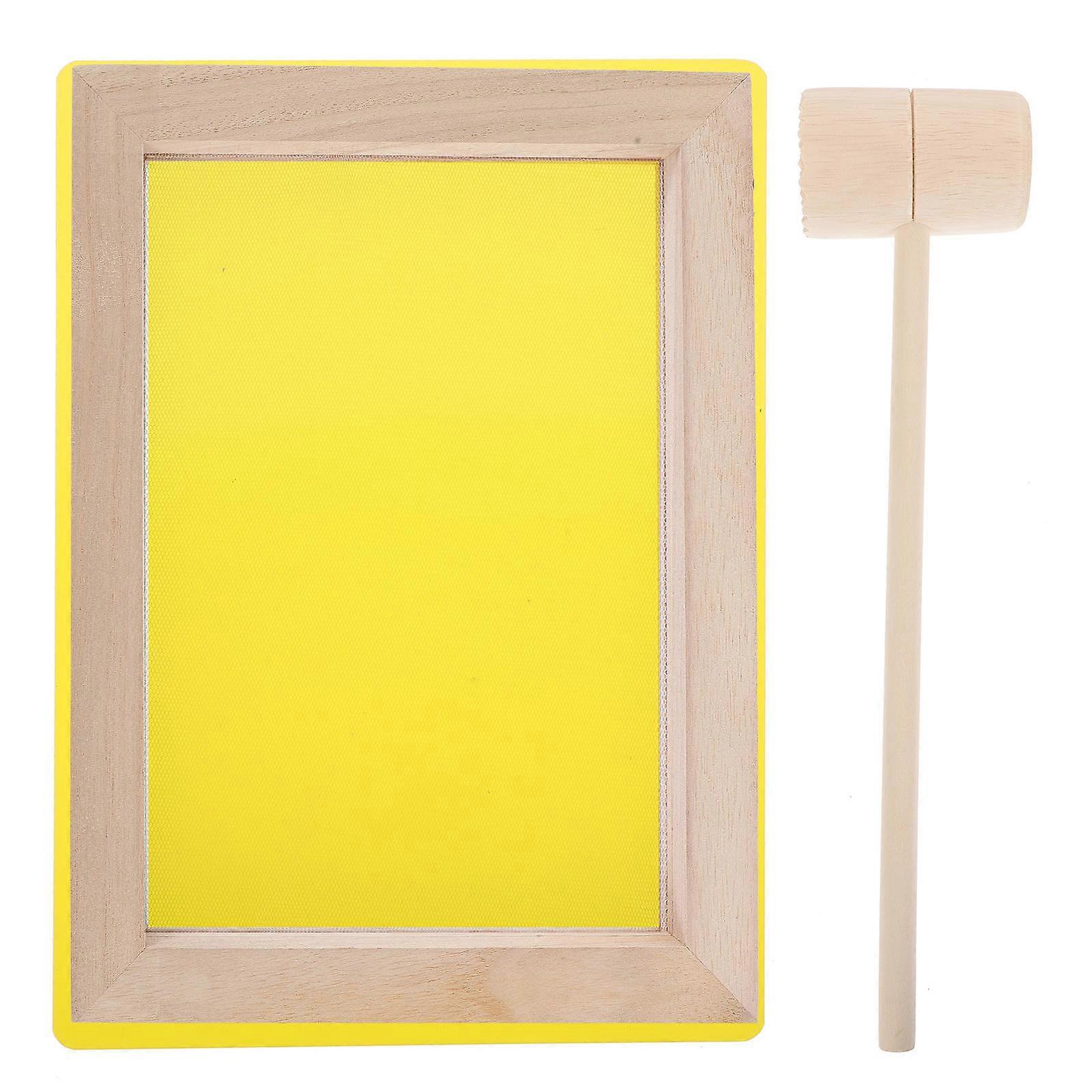 Yellow DIY Paper Making Frame for Kids and Adults Craft Wooden Frame with Hammer Base Plate 1 Set