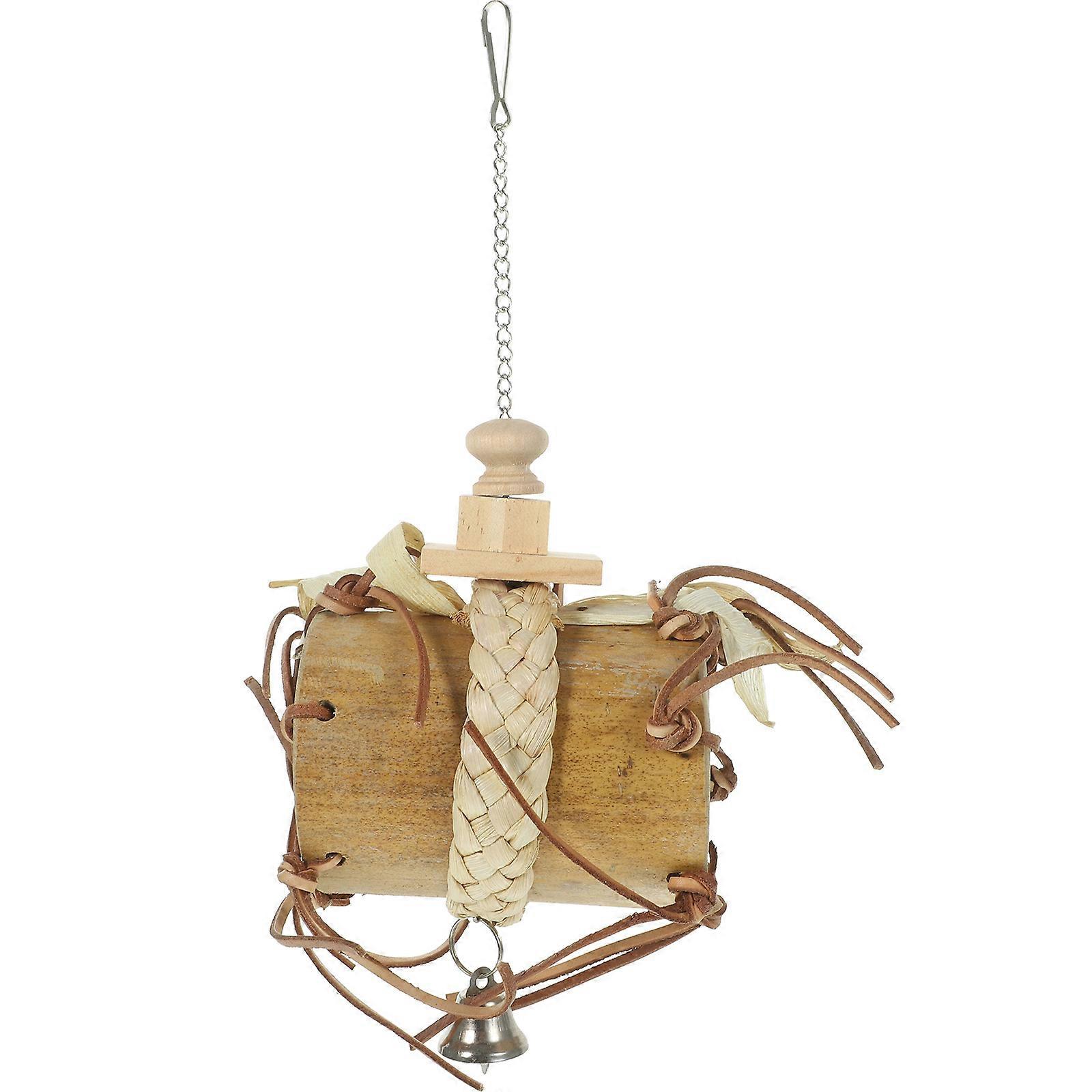 Wooden Hanging Bird Toy for Pet Use Assorted Color Creative Design Texture